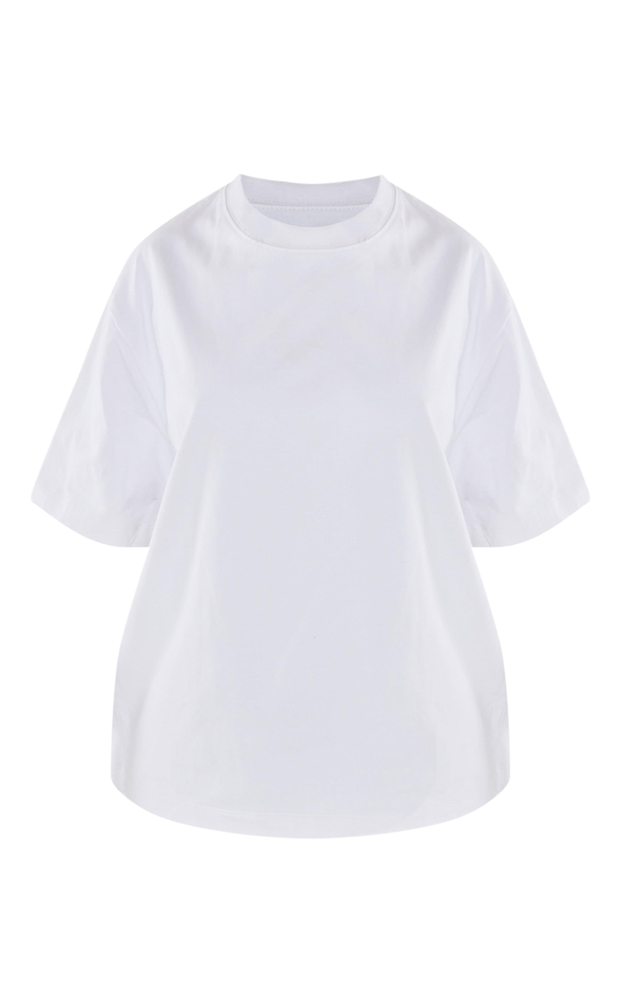 Petite White Premium Cotton Oversized T-shirt image 5