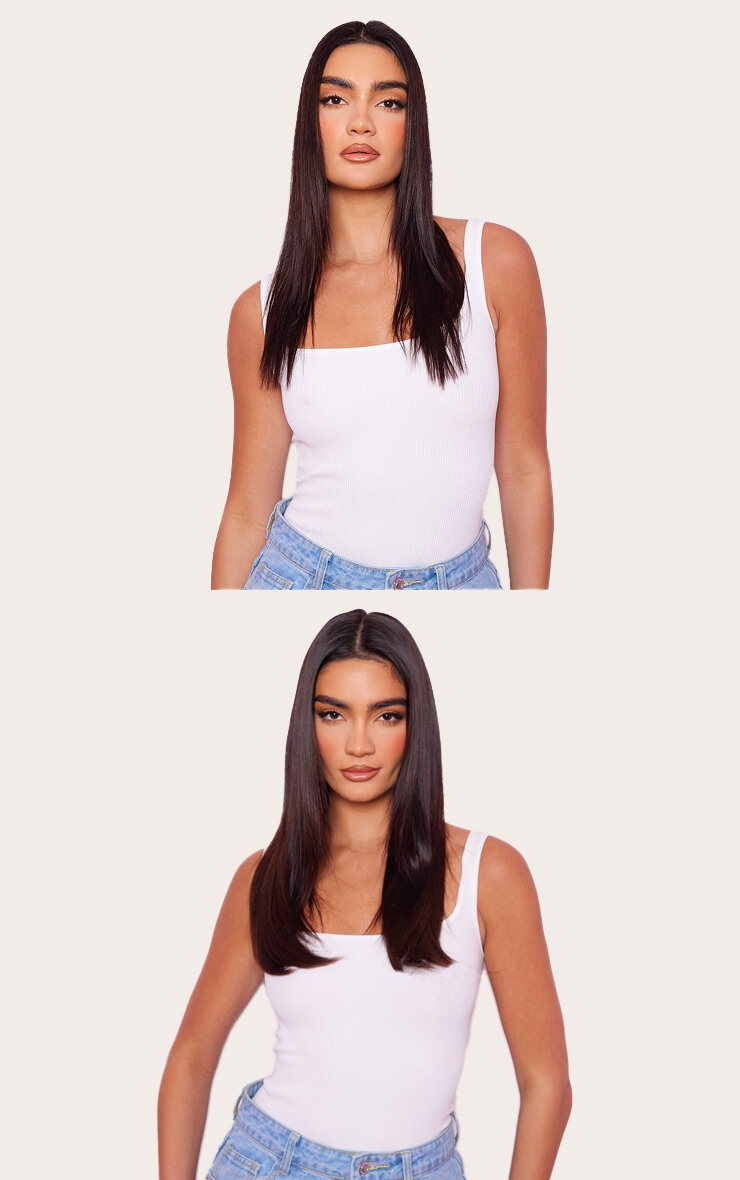 Lullabellz Thick 18` 1 Piece Straight Clip In Hair Extensions Choc Brown image 3
