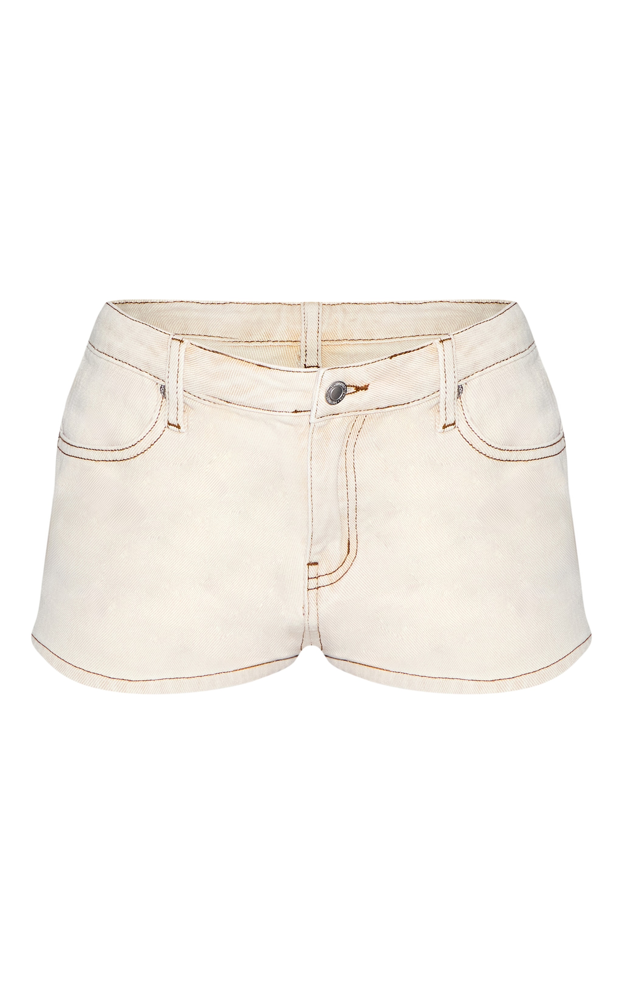  Washed Stone Mid Rise Denim Hotpants image 6