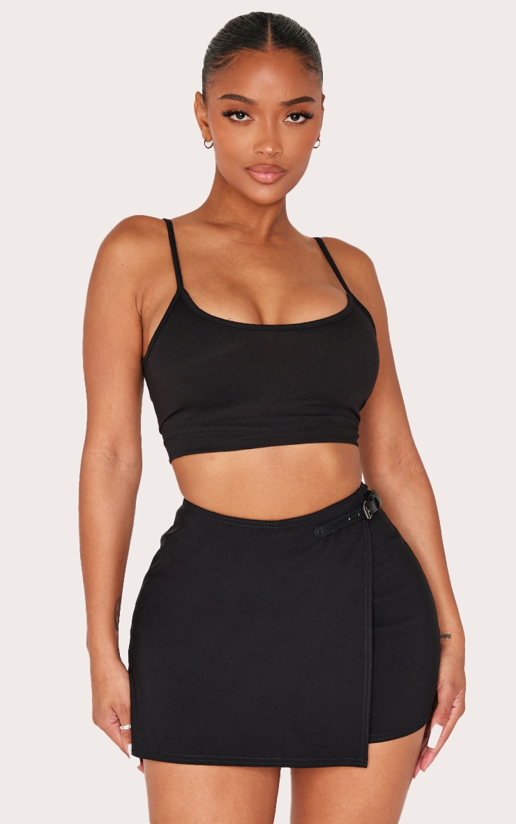 Shape Black Tailored Buckle Low Rise Skort image 4