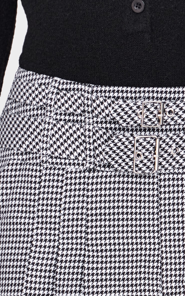 Mini-jupe plissée noire imprimé vichy à double boucles image 5