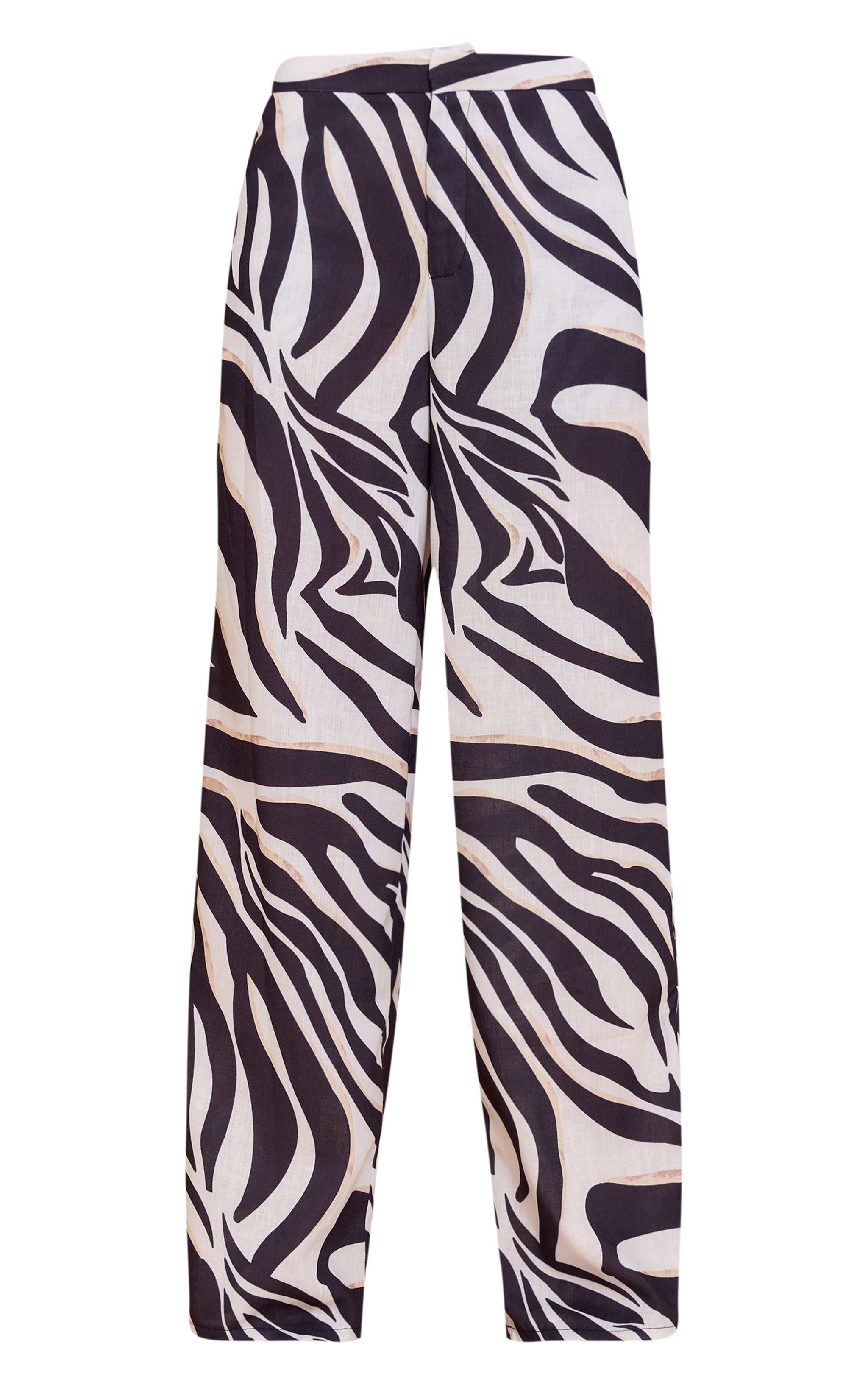 Black Zebra Printed Wide Leg Pants image 5
