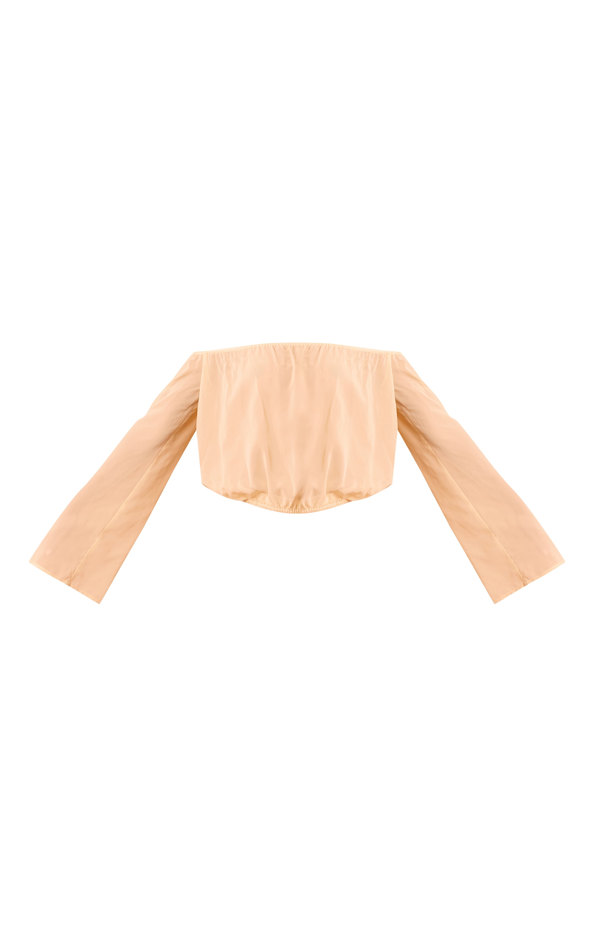 Butter Cream Chiffon Ruched Bardot Blouse image 5
