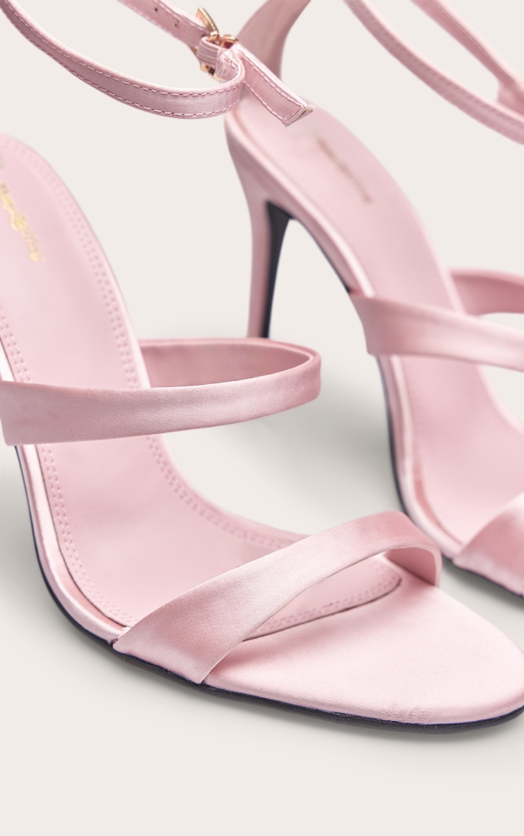 Dusty Pink Satin Double Band High Heel Sandal image 5