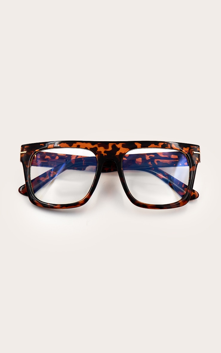 Lunettes de repos carrées en écaille à verres anti-lumière bleue image 2