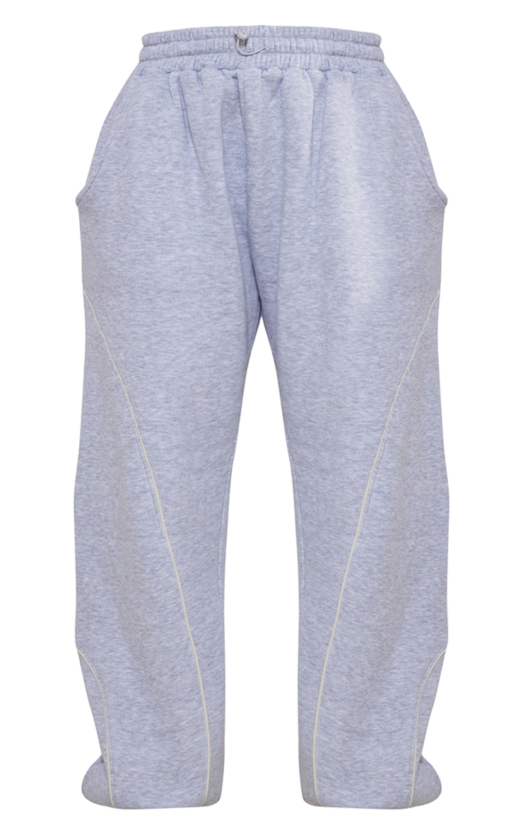 Ash Grey Sweat Piping Detail Toggle Waist Sweatpants image 5