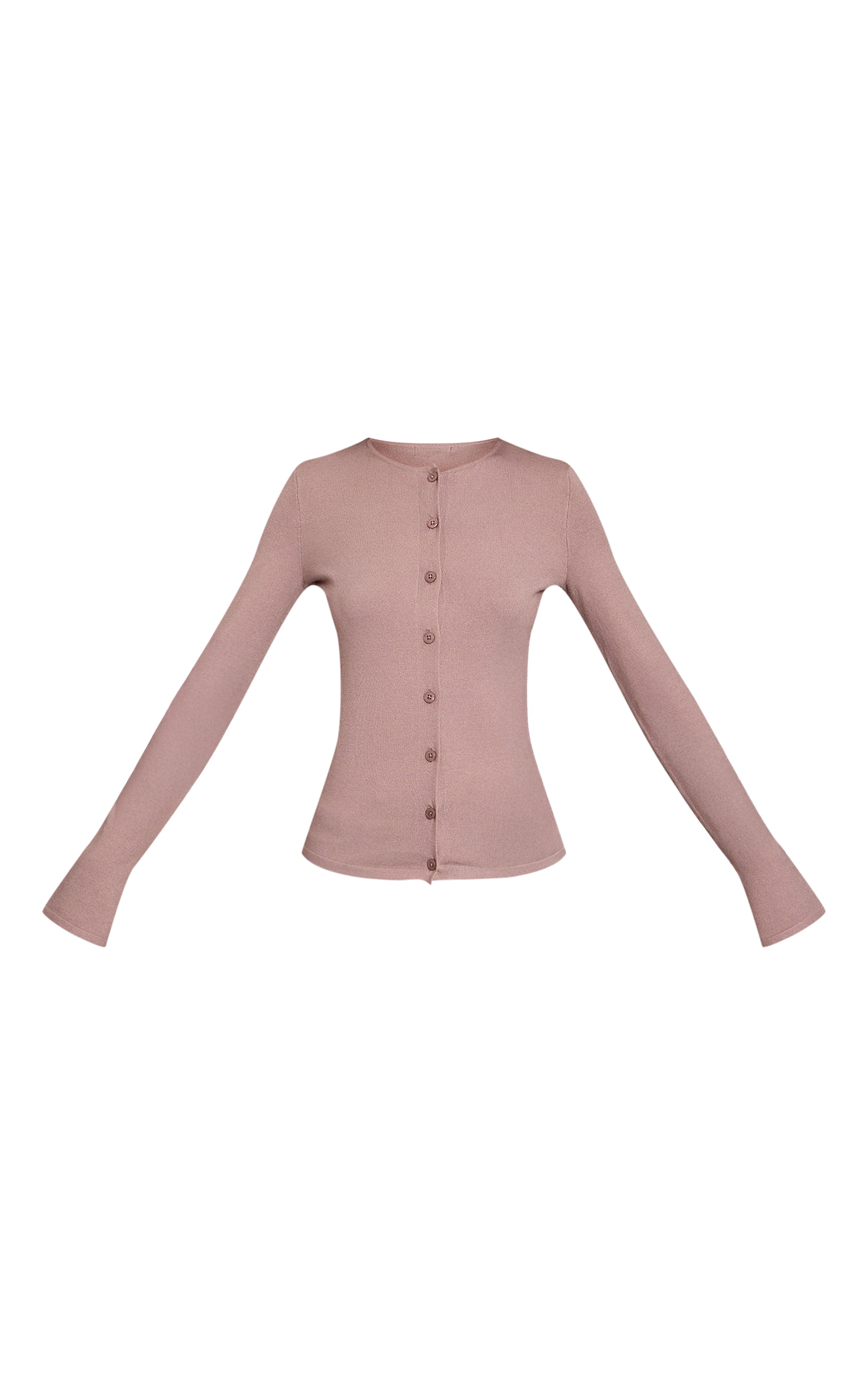 Tall Taupe Button Through Fine Knit Cardigan image 5