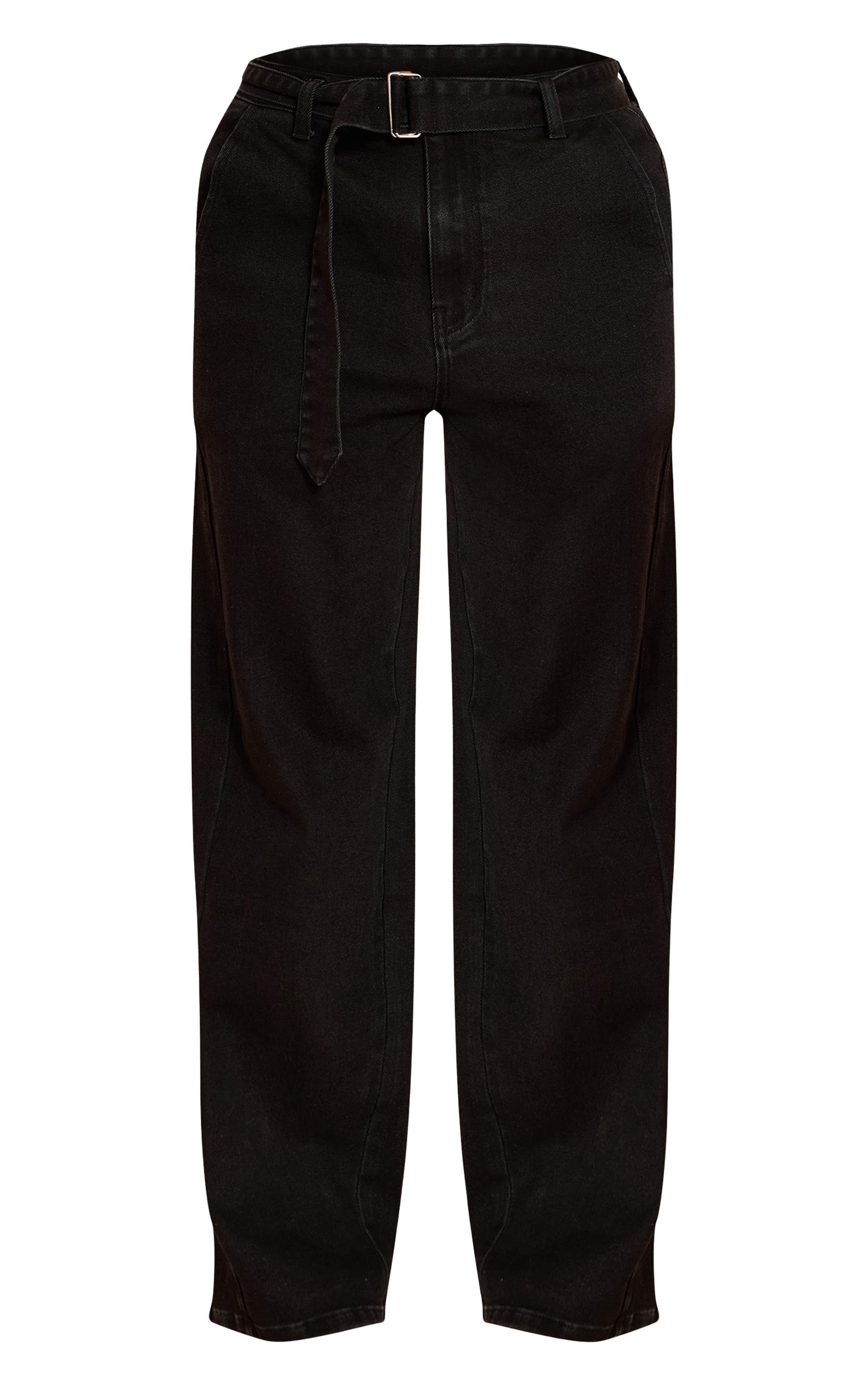 Shape Jean large stretch noir à taille haute et ceinture image 5