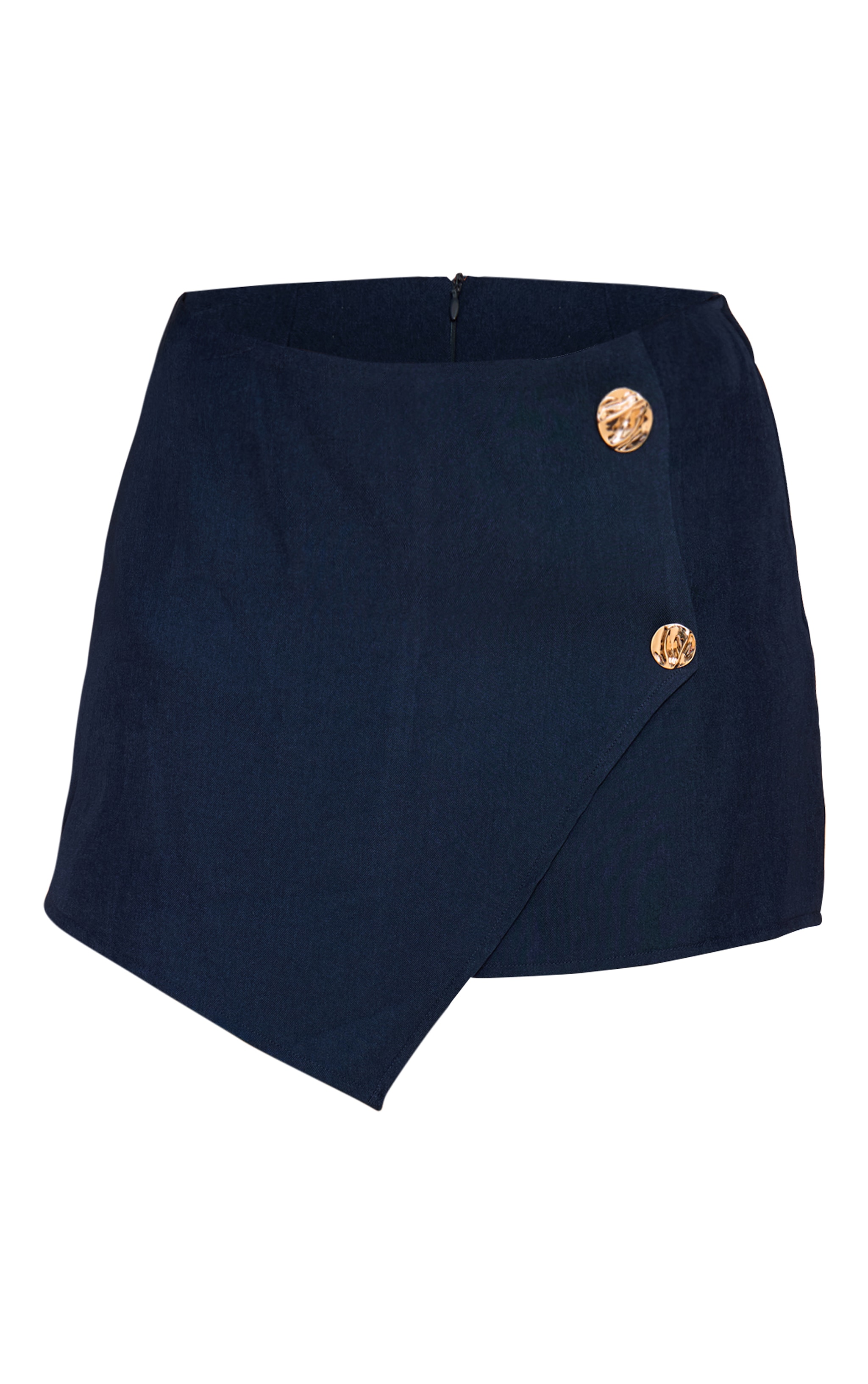 Shape navy Asymmetrical Hammered Button Skort image 6