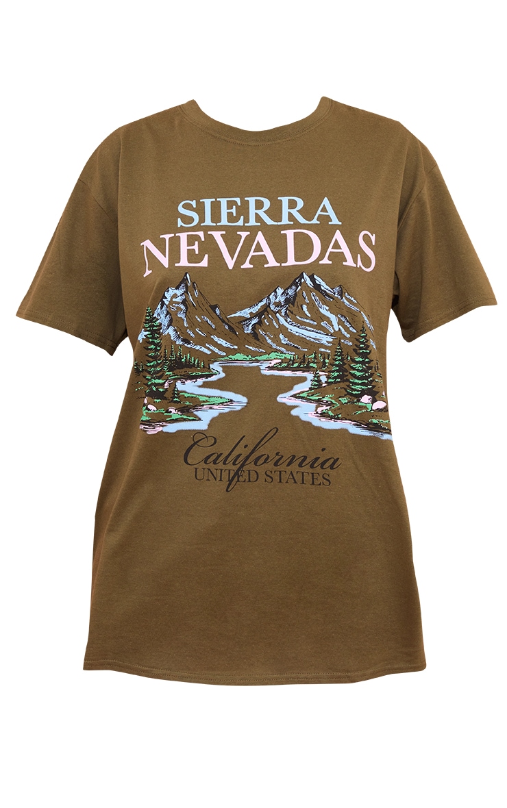 Khaki Sierra Nevada Print T Shirt image 4