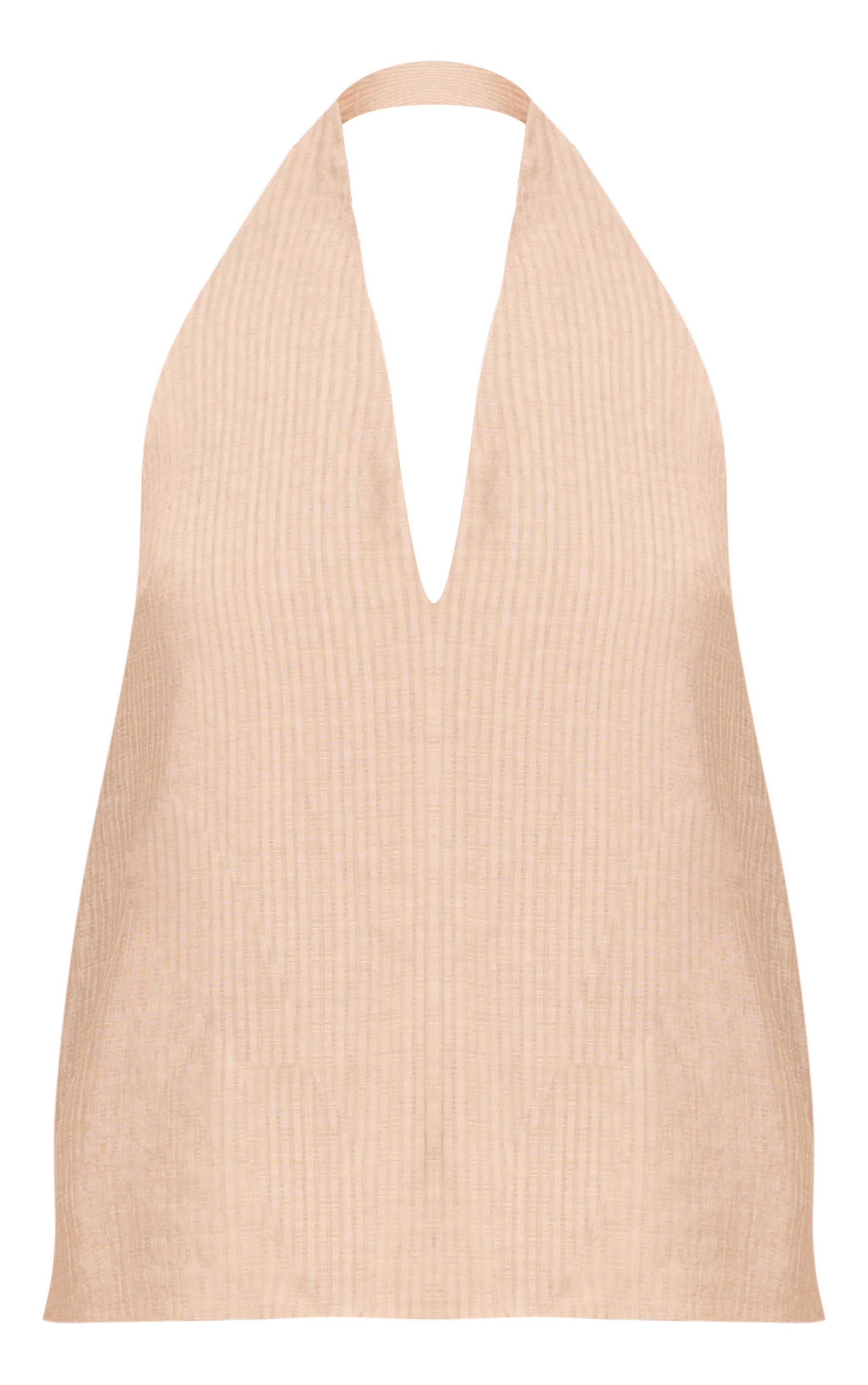 Stone Stripe Woven Halter Neck Tie Crop Top image 5