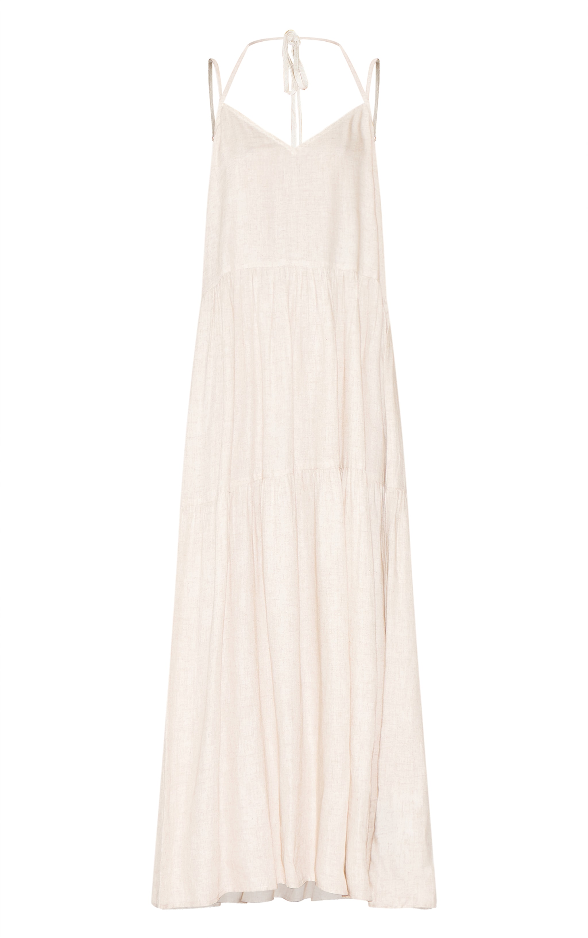 Robe longue non colorée froncée à bretelles fines image 5