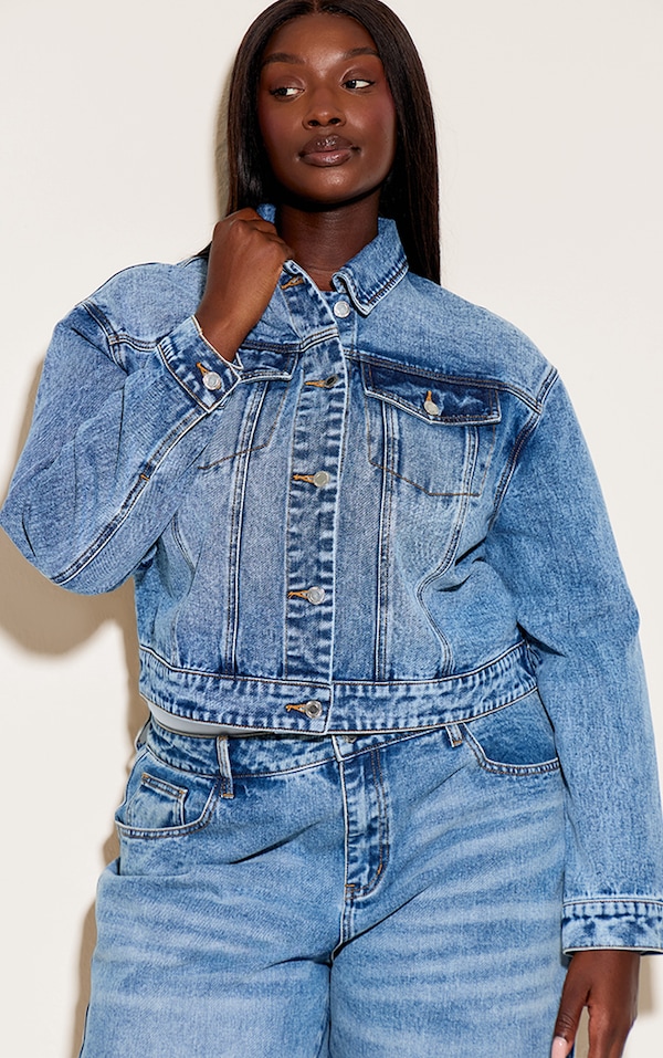 Plus Vintage Slim Fit Denim Jacket