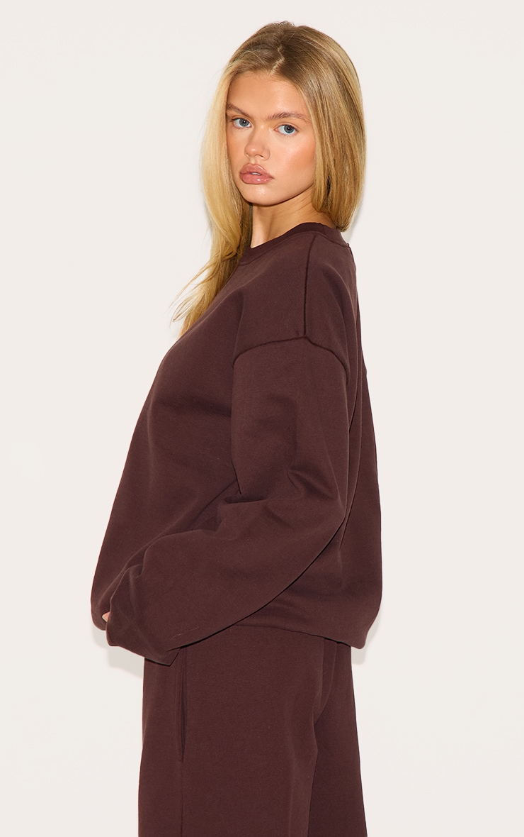 Chocolate Premium Oversized Crew Neck Sweatshirt | Athleisure | PLT