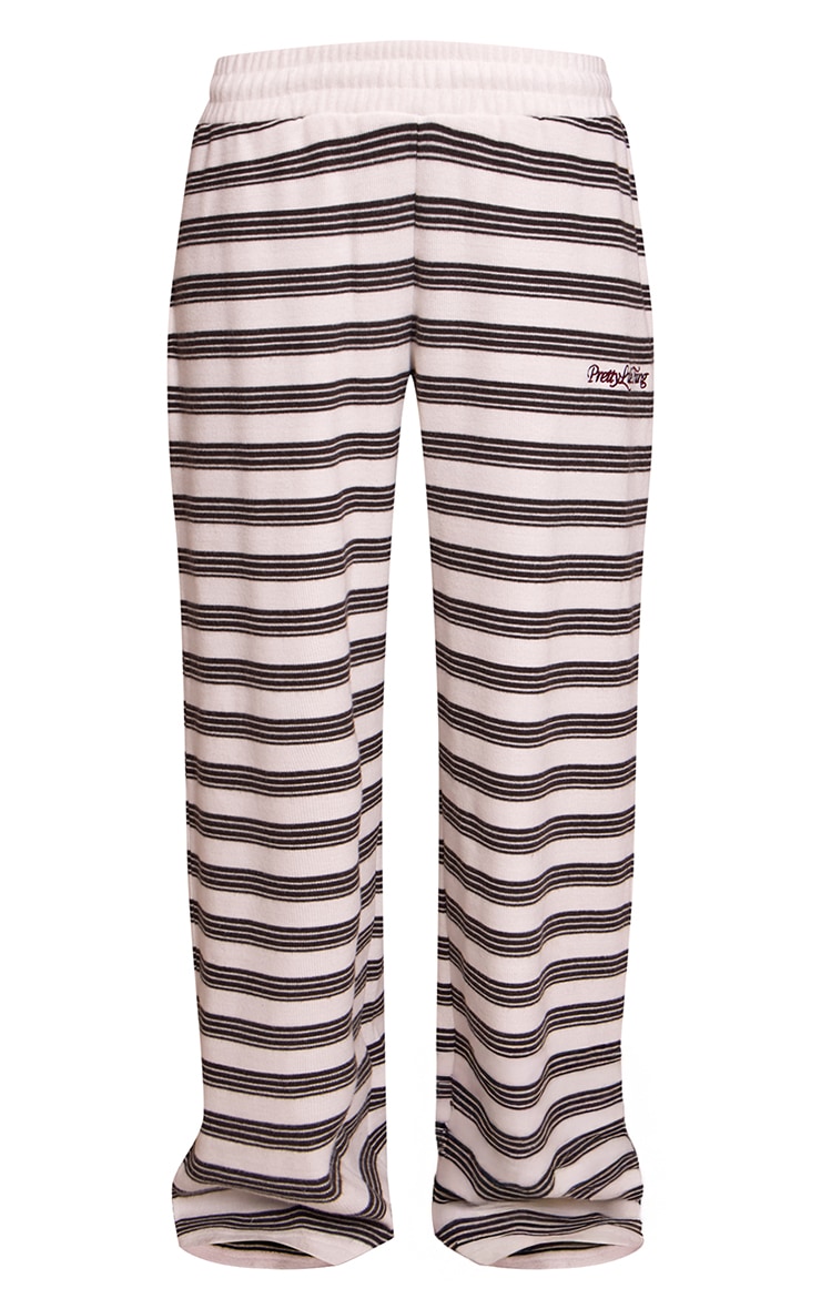 Jogging large doux noir et balnc à rayures image 5