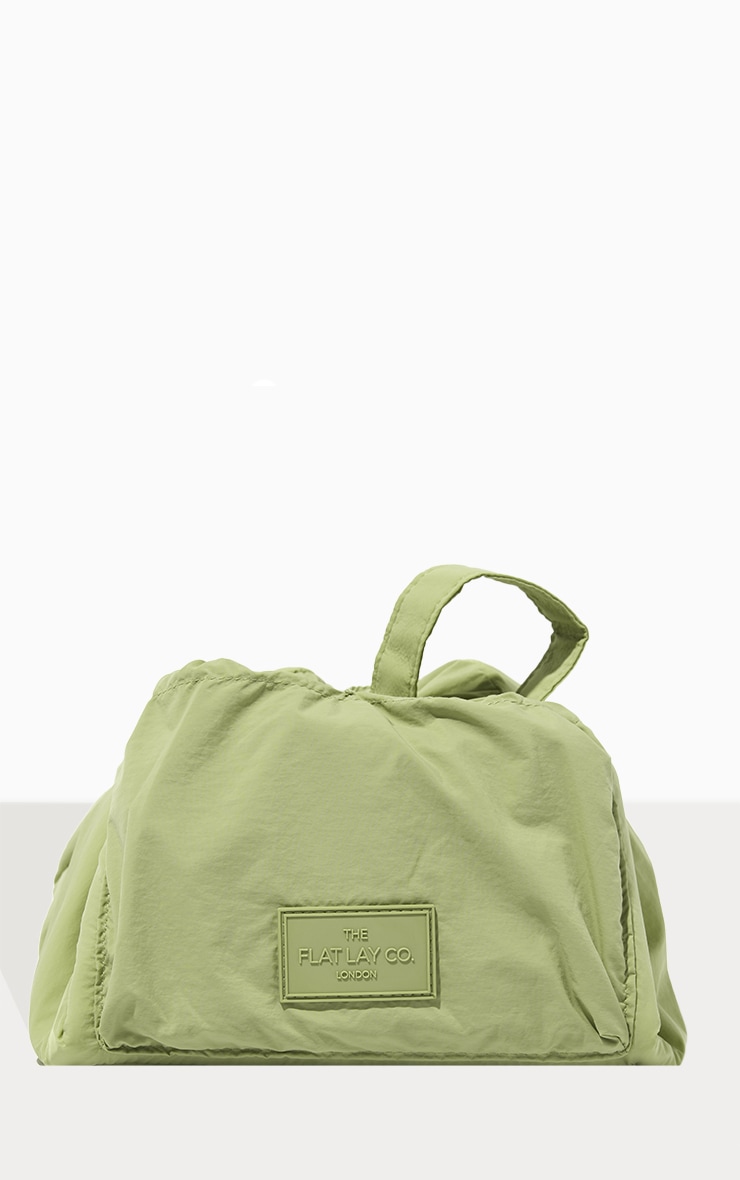 The Flat Lay Co. Drawstring Makeup Bag In Light Green Parachute image 2