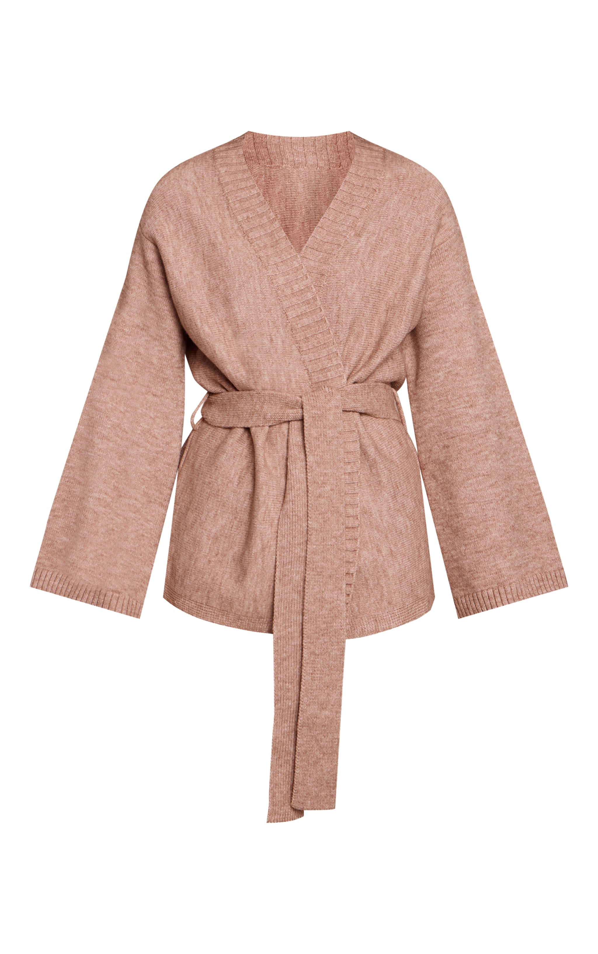 Oatmeal Tie Waist Oversized Cardigan image 5