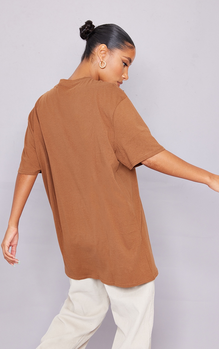 T-shirt oversize en coton biologique chocolat image 2