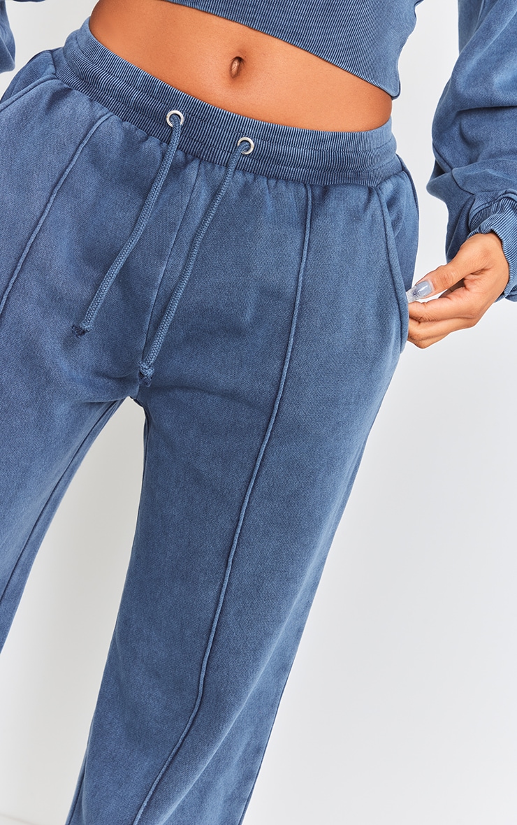 Shape Blue Sweat Seam Detail Wide Leg Sweatpants image 4