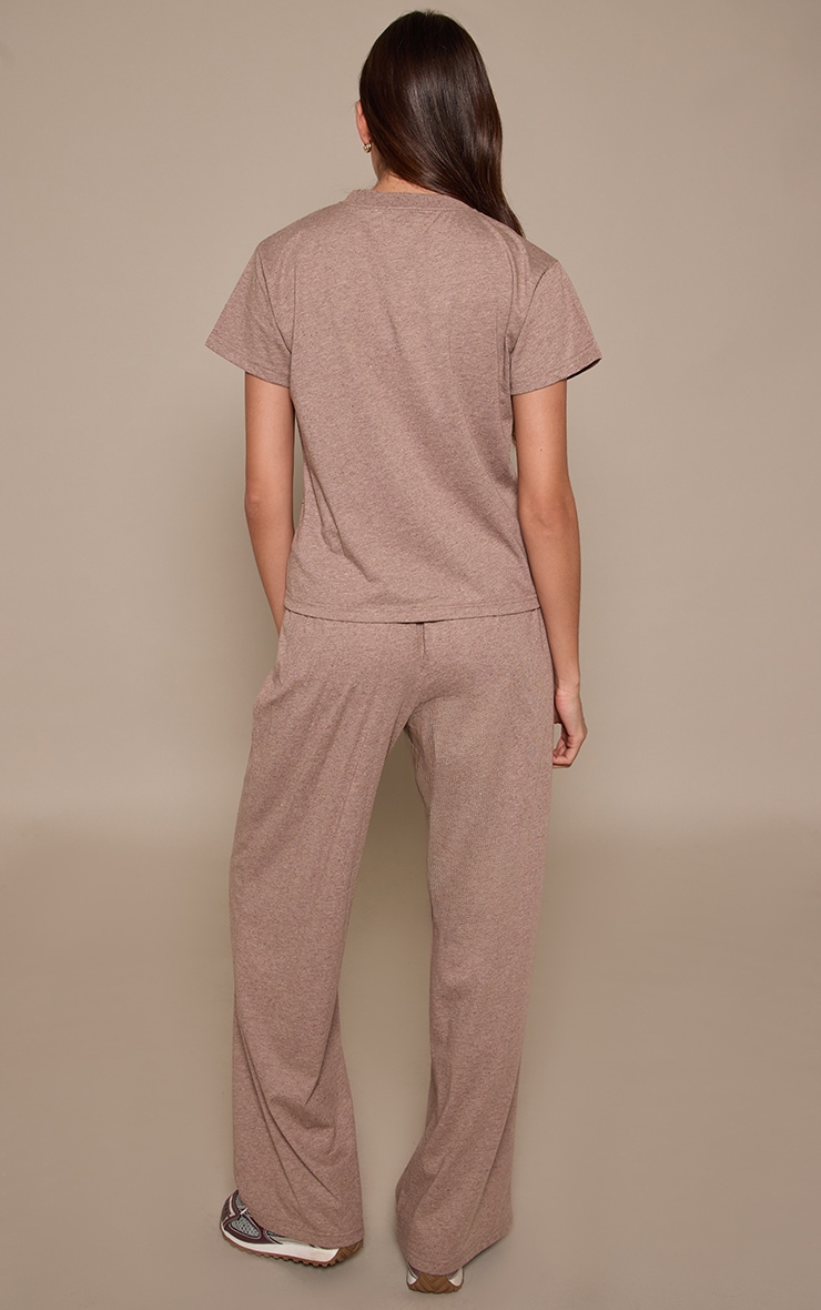 Taupe Speckled Elasticated Pants image 3