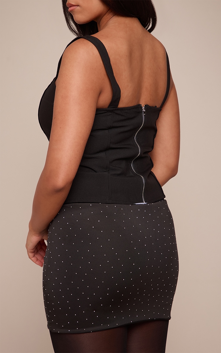 Shape Black Slinky Studded Mini Skirt image 3