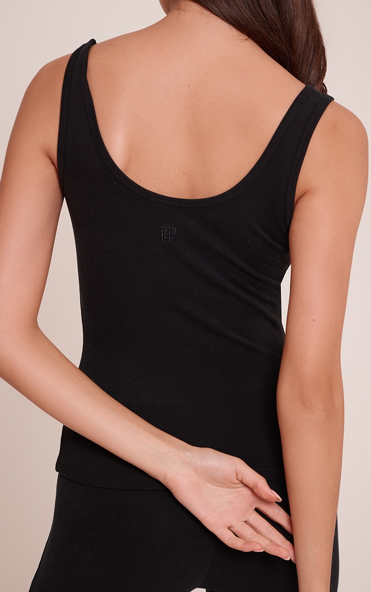 PLT Black Soft Cotton Vest Top image 4