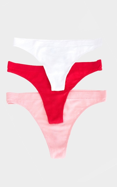 Lot de 3 strings roses multiolores sans couture