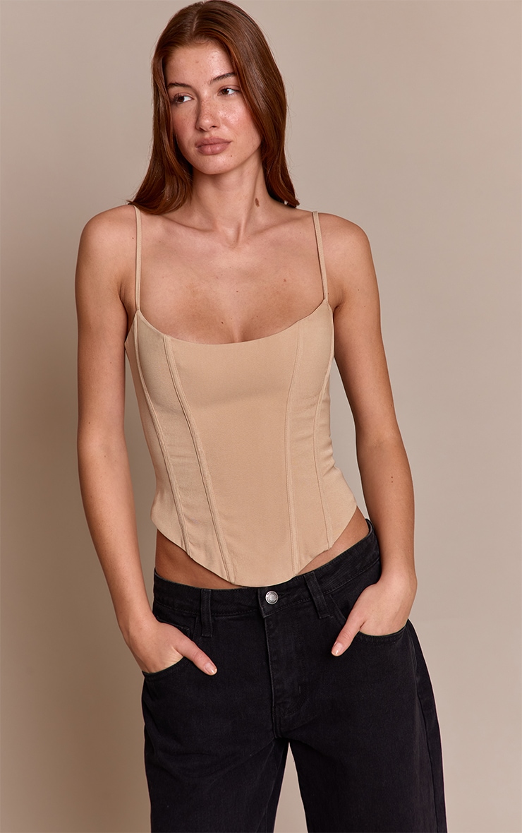 Stone Woven Boned Thin Straps Corset