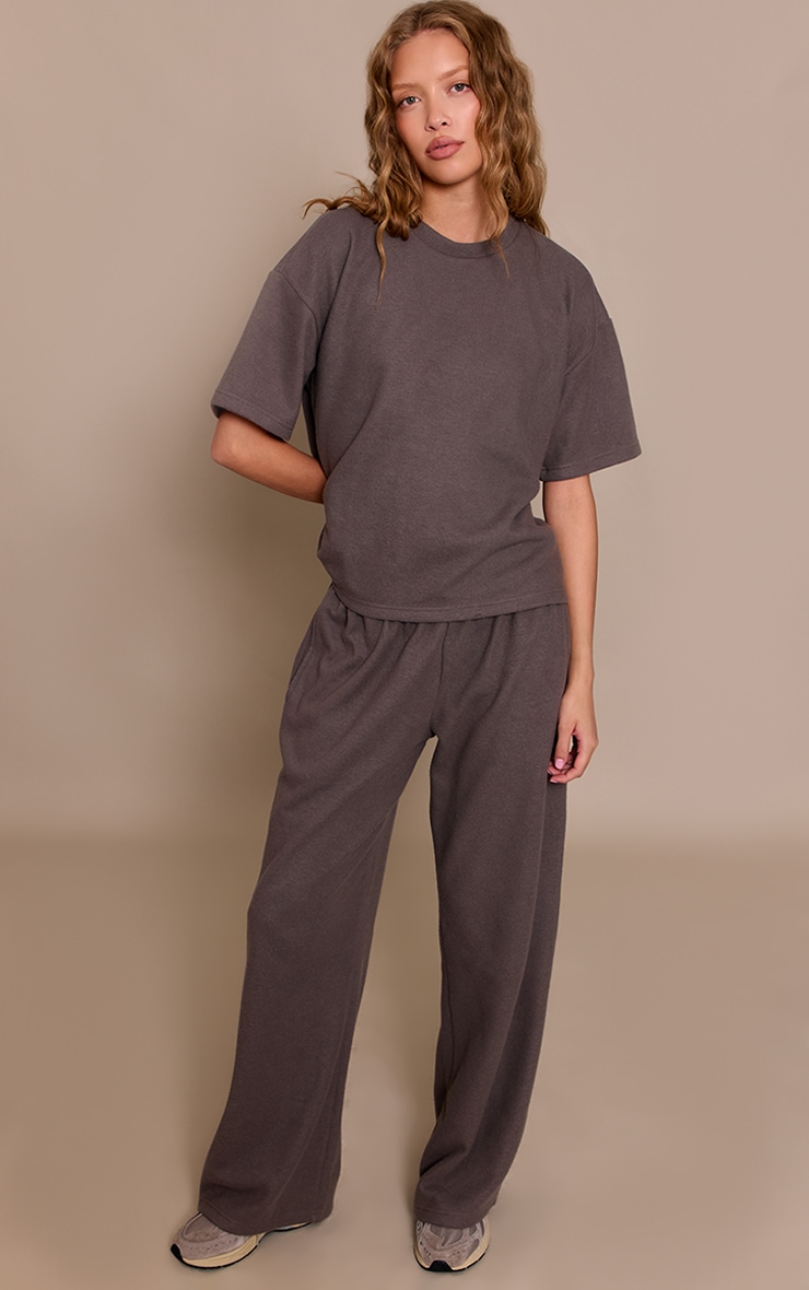 Charcoal Soft Touch Wide Leg Sweatpants