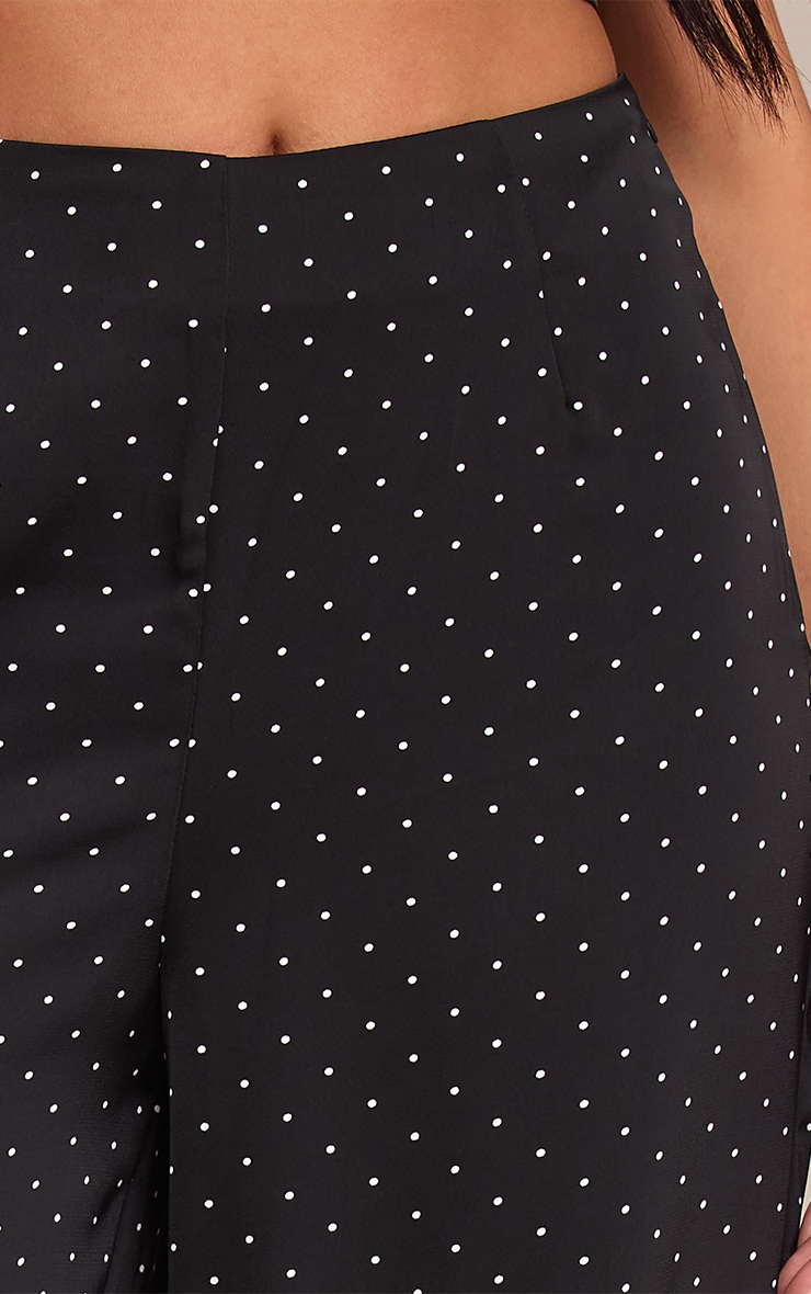 Black Polka Dot Straight Leg Pants image 4