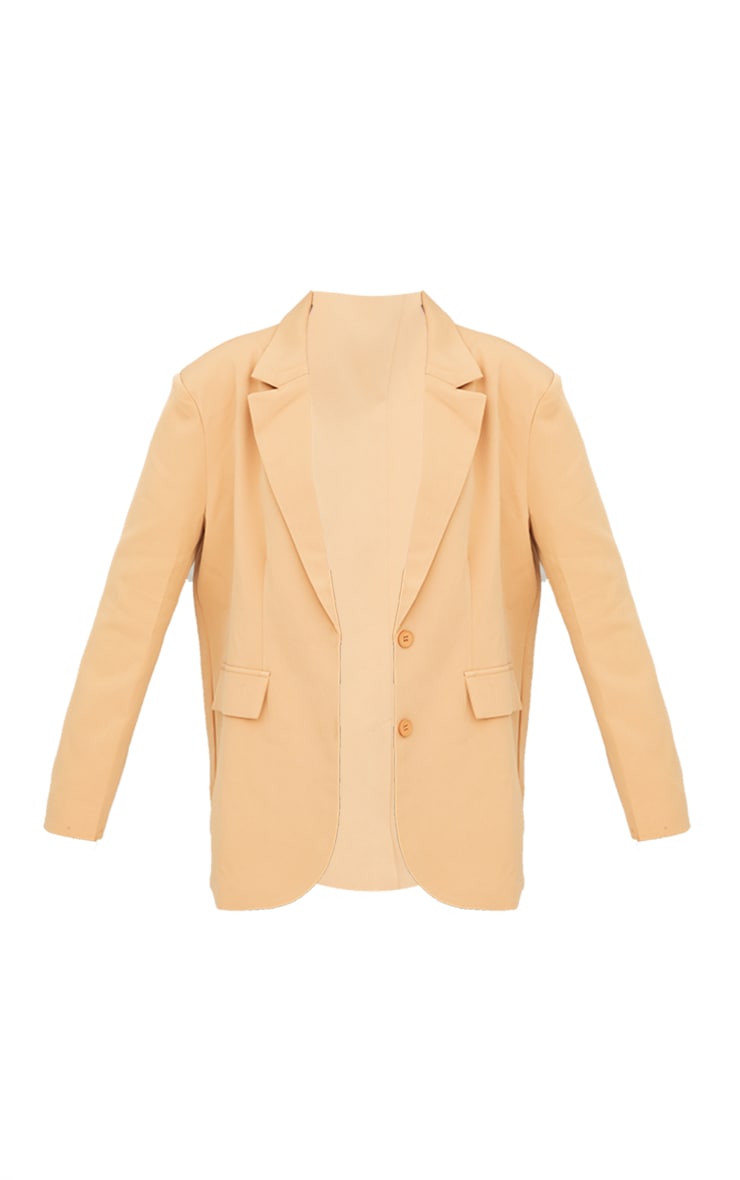 Camel Oversized Curved Hem Boxy Blazer image 5