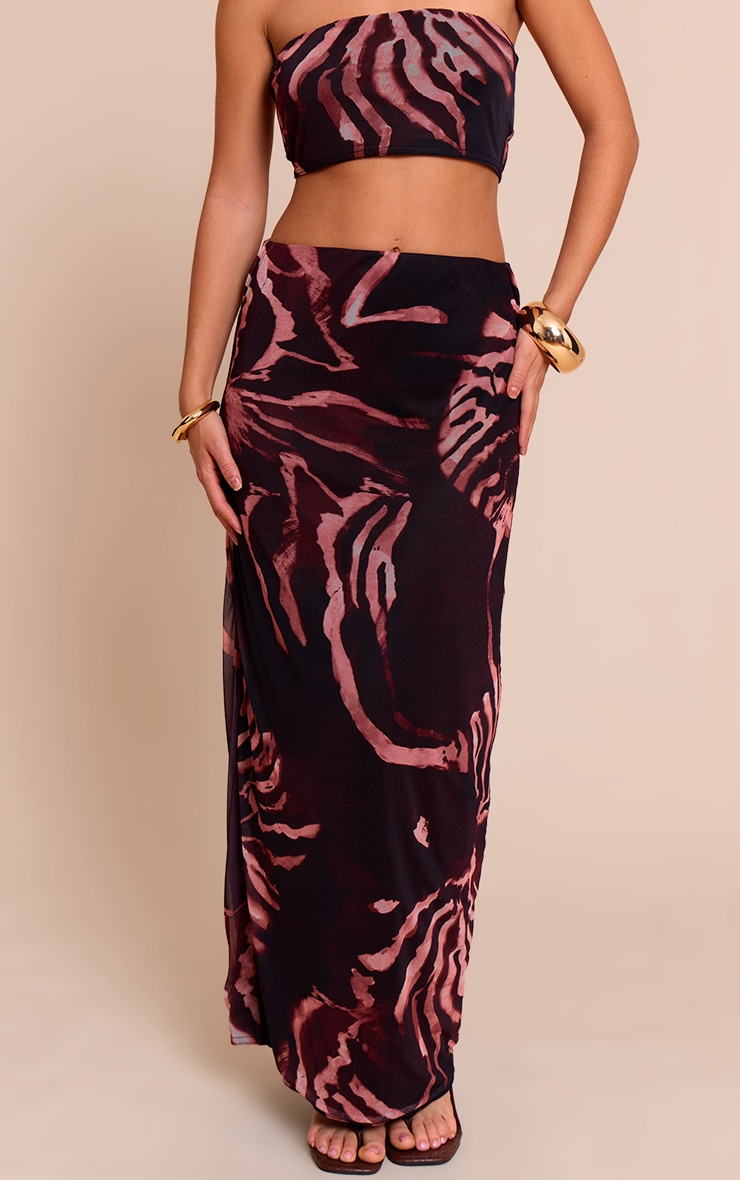 Brown Zebra Print Maxi Skirt image 2