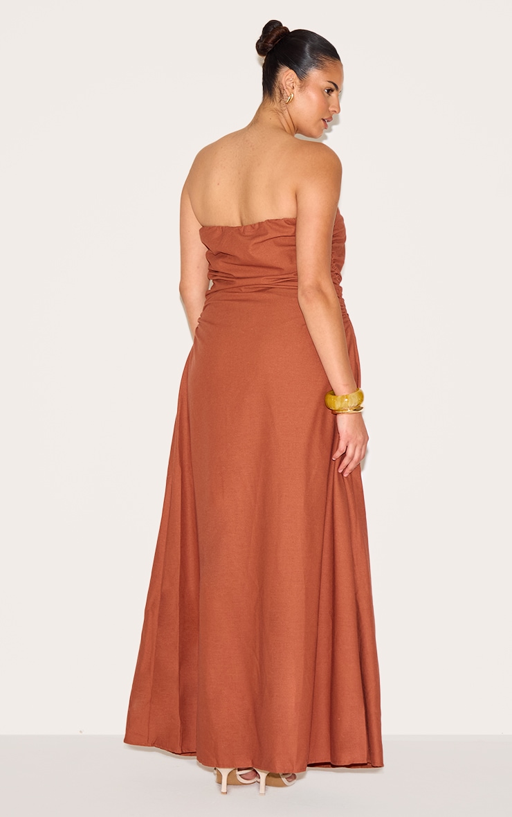 Plus Robe bustier longue rouille image 2