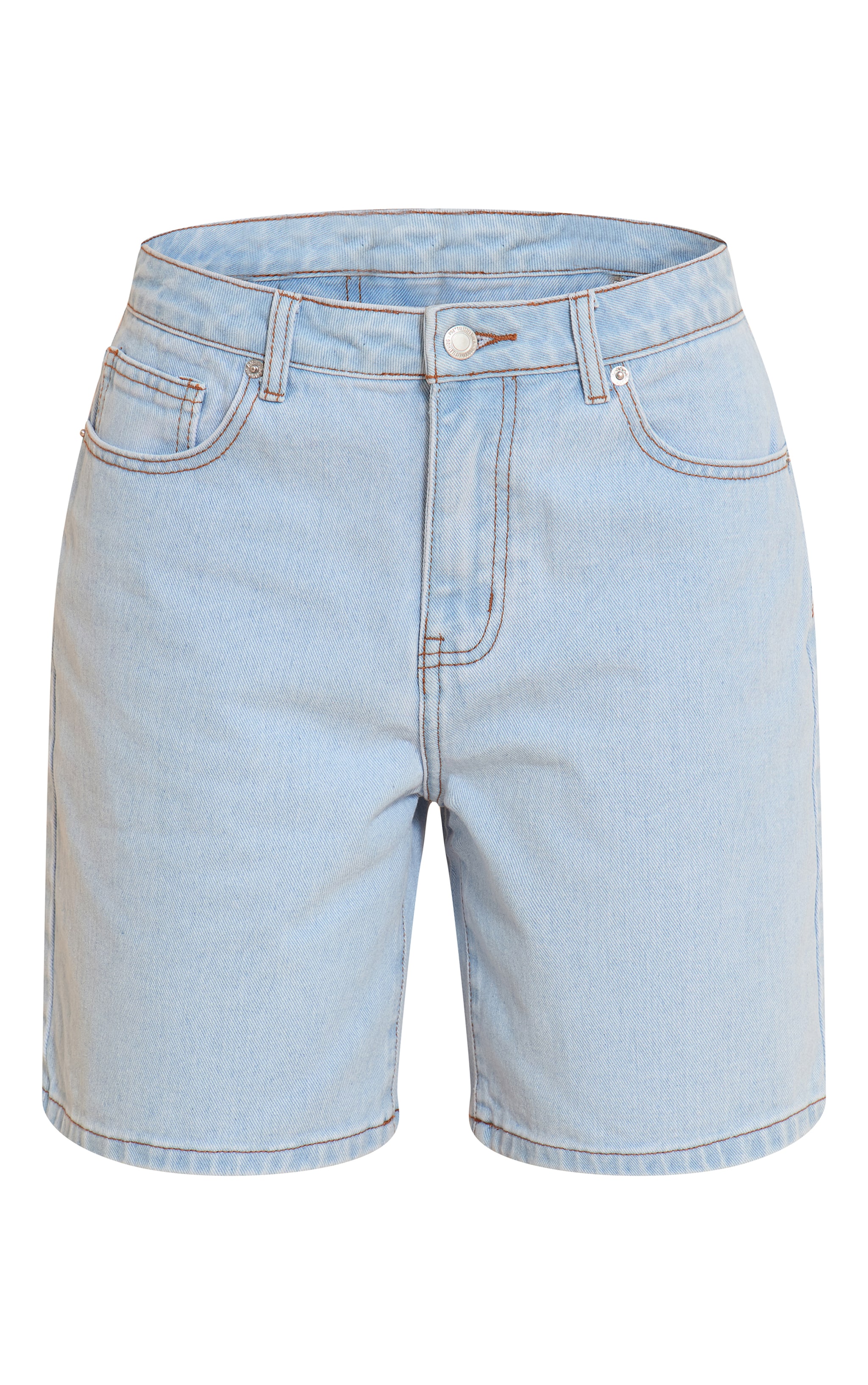 Tall Light Blue Mid Rise Relaxed Boyfriend Shorts image 6