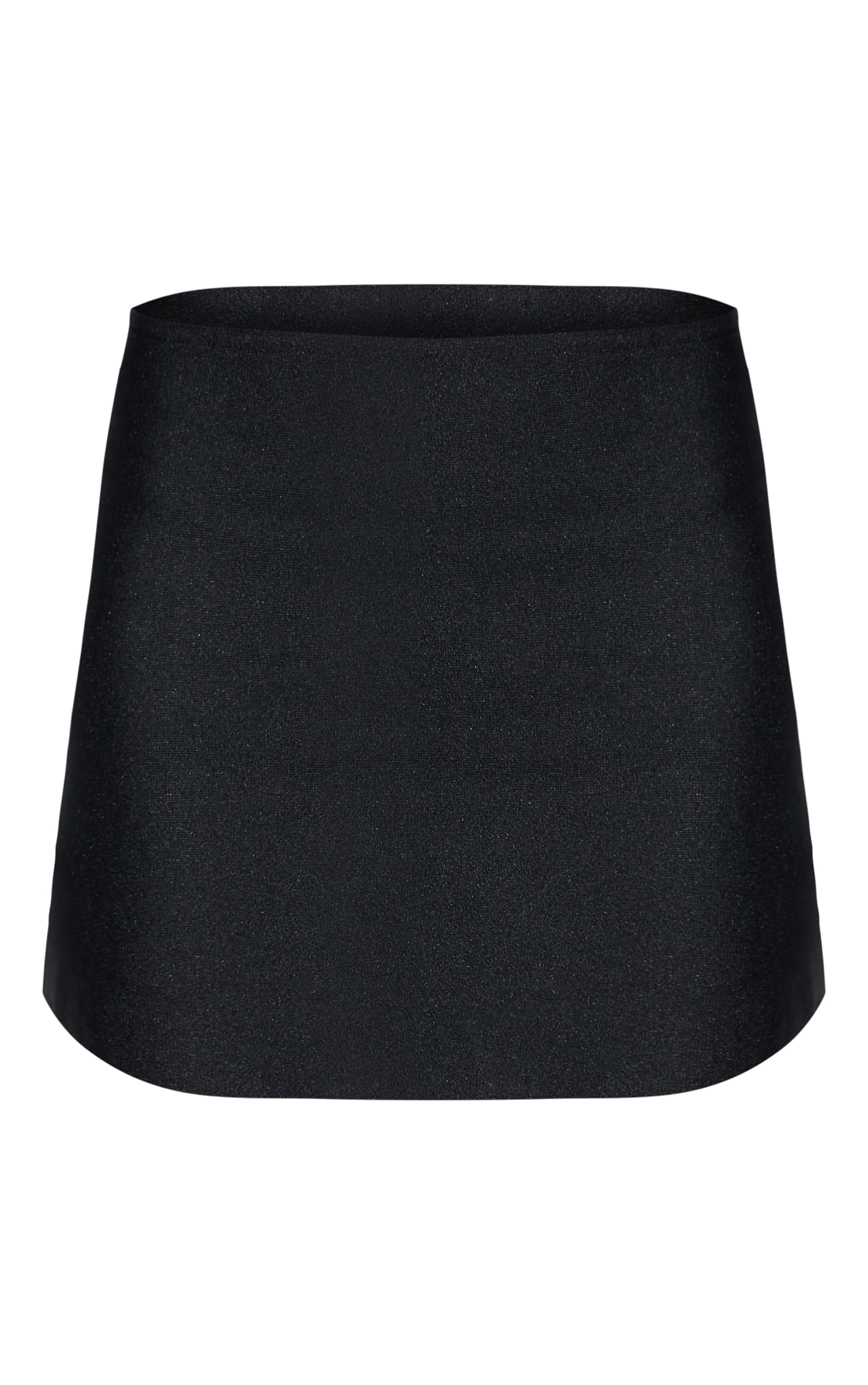 Black Knitted Tailored Mini Skirt image 6