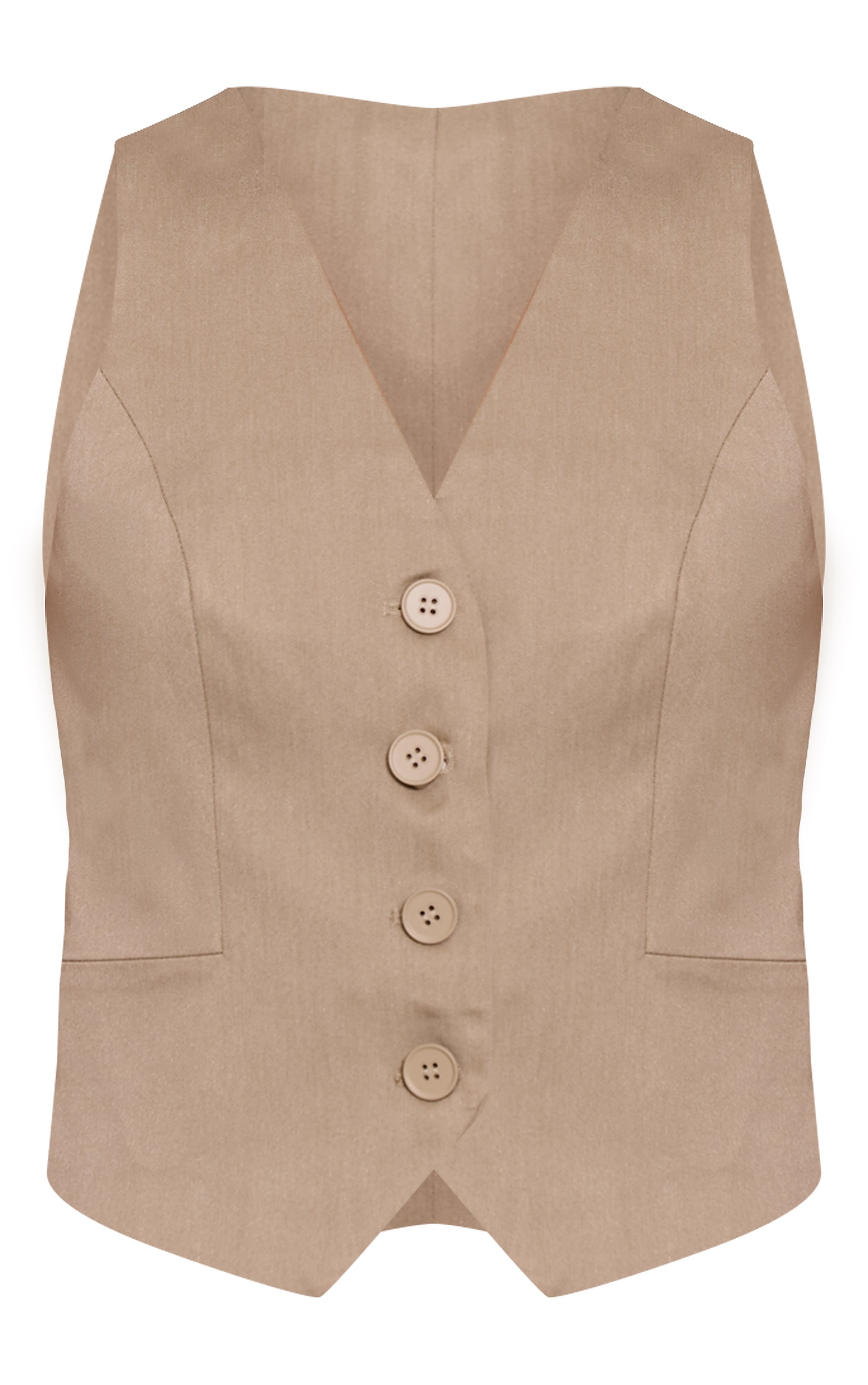 Grey Tailored Woven Button Detail Vest image 5
