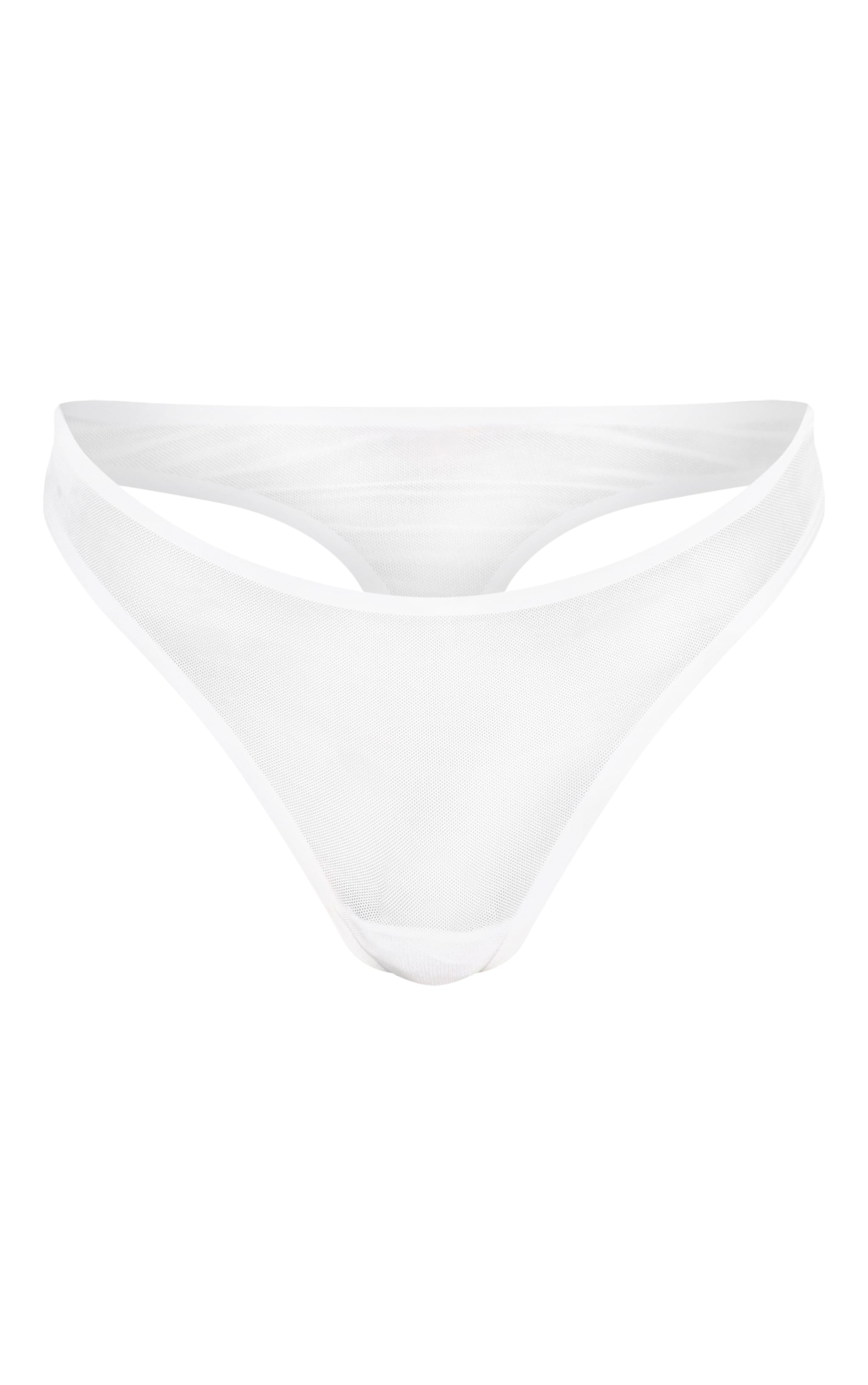 White Mesh Basic Thong image 5