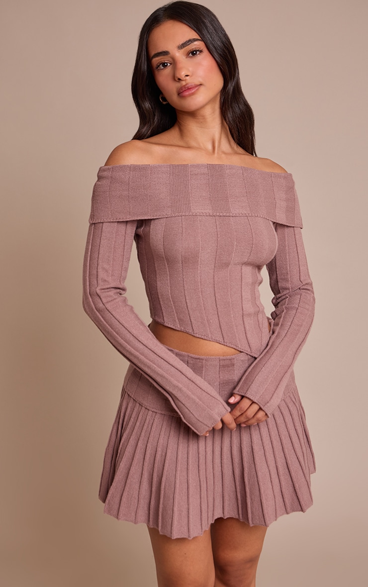 Petite Mocha Foldover Waistband Mini Skirt  image 4