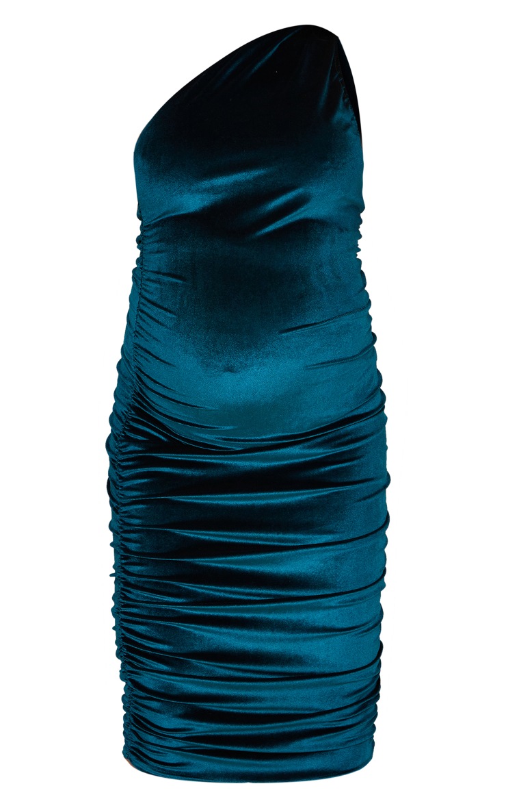 Maternity Emerald Green Velvet Ruched Midi Dress PrettyLittleThing
