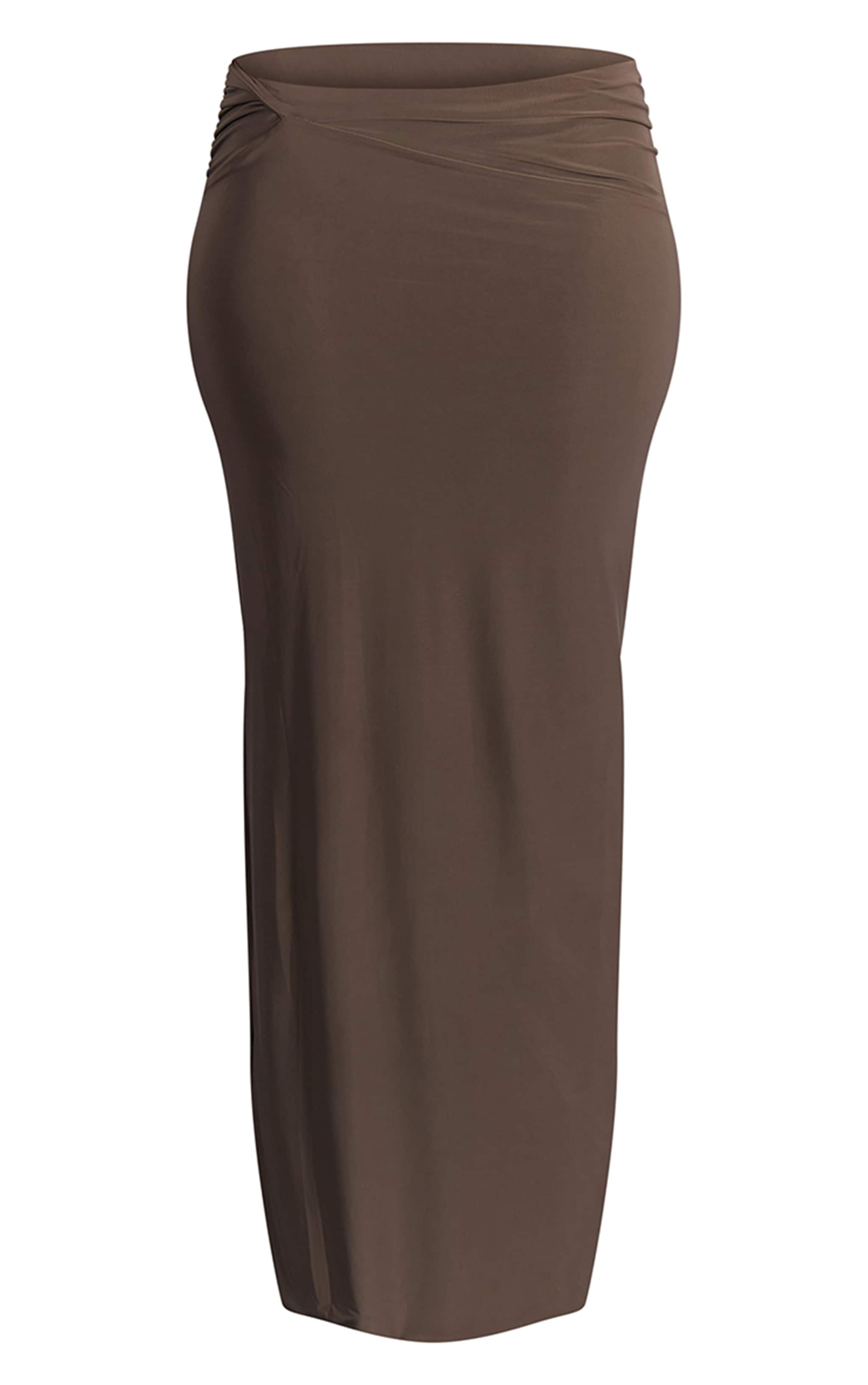 Deep Taupe Double Slinky Twist Maxi Skirt image 5