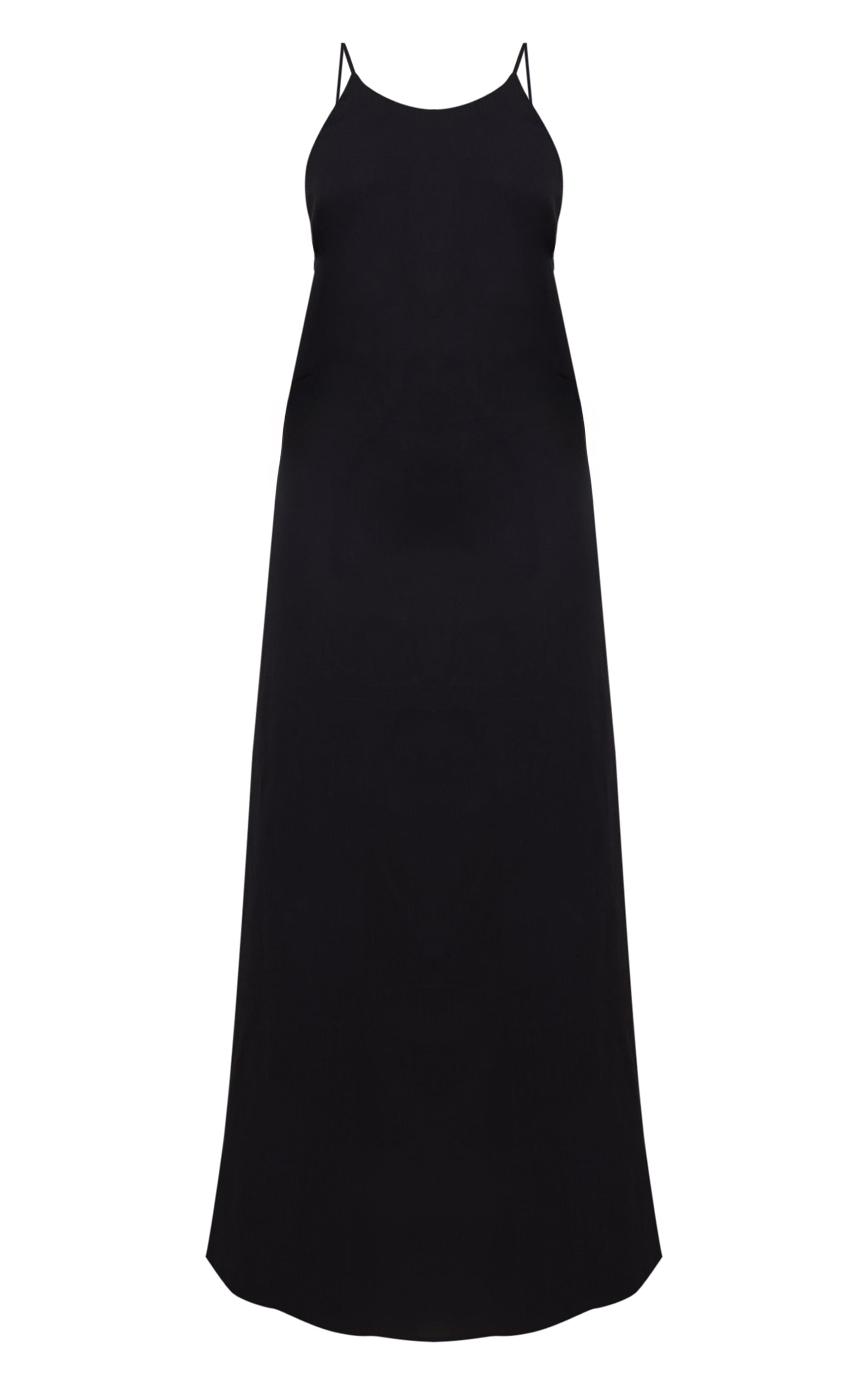 Petite Black Woven Cami Trim Detail Maxi Dress image 5