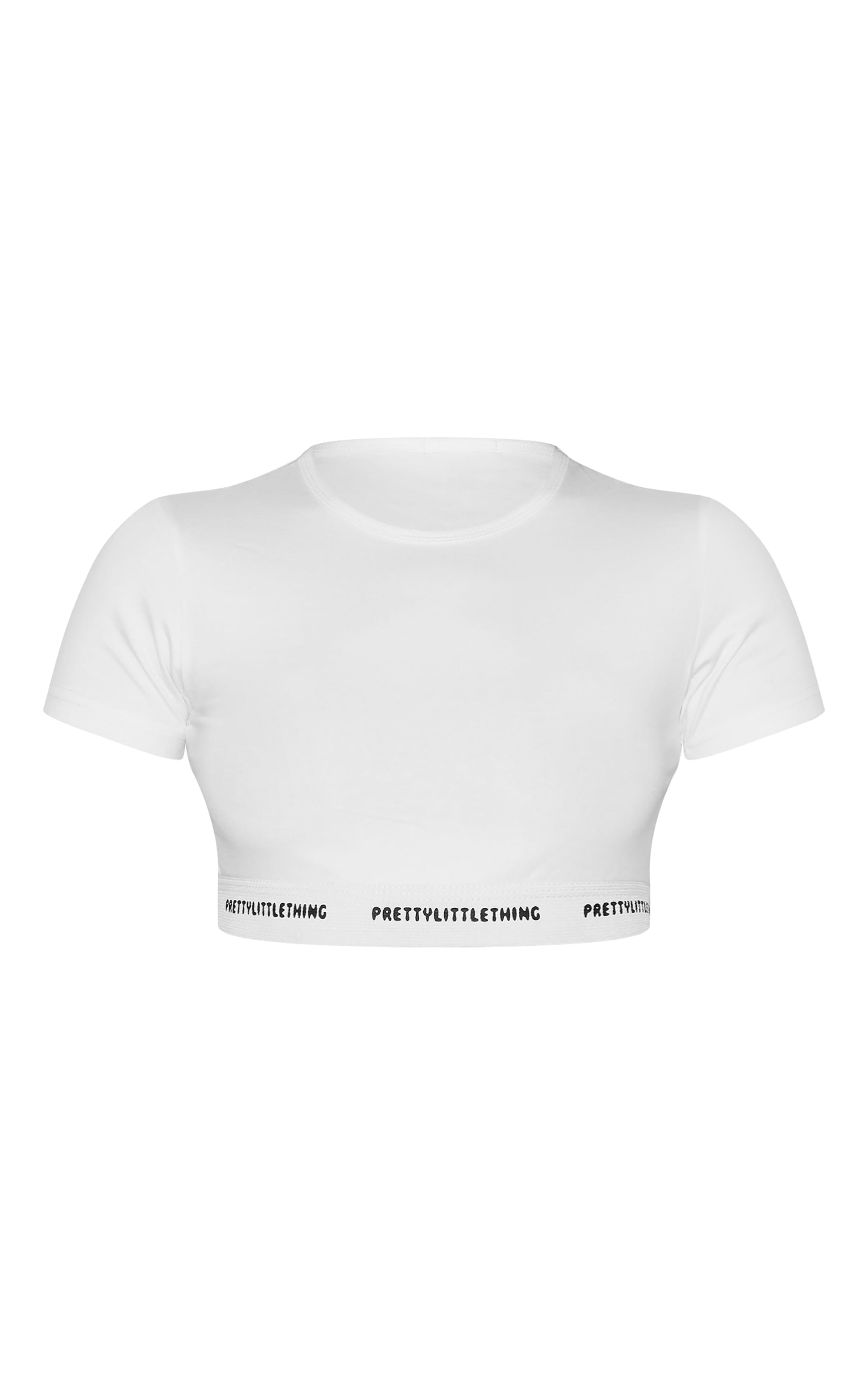 PRETTYLITTLETHING Cream Tape Short Sleeve PJ Top image 5