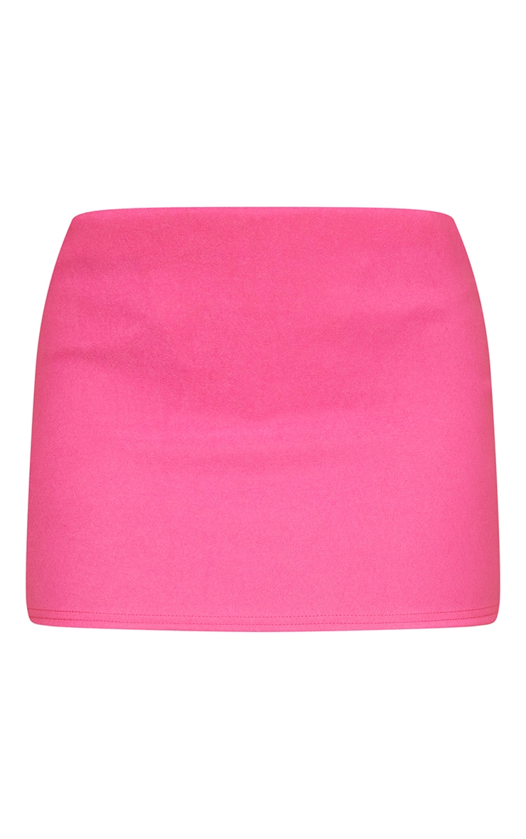 Hot Pink Stretch Woven Low Rise Extreme Micro Mini Skirt image 6