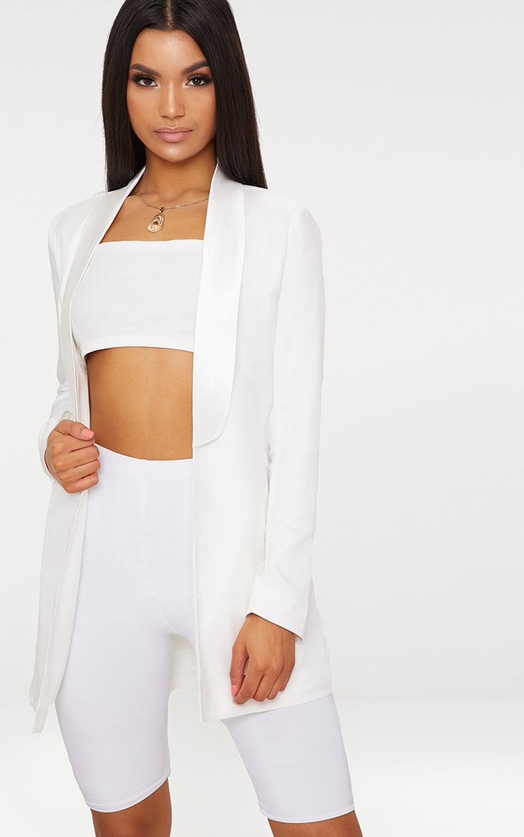 white blazer longline