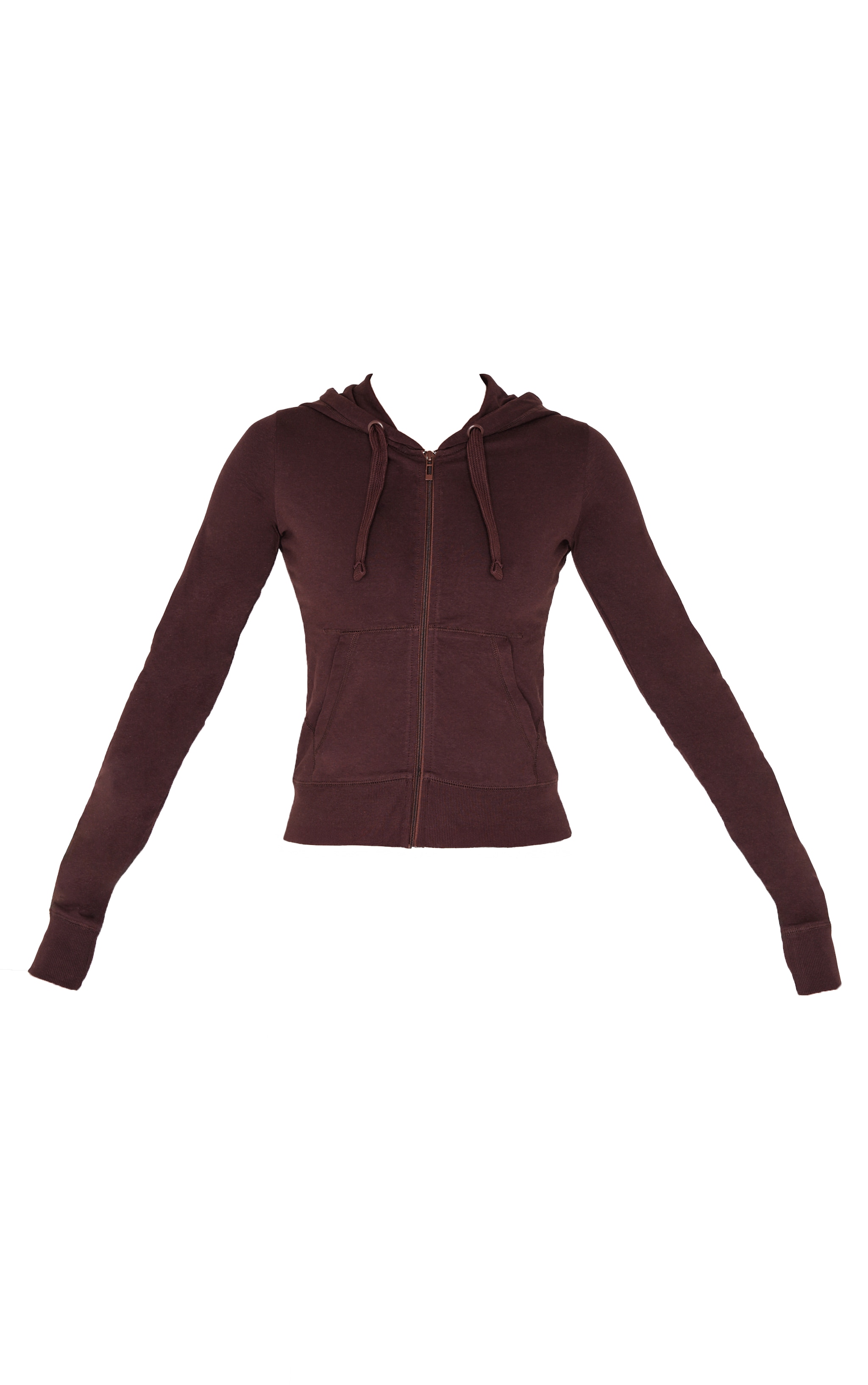 Chocolate Zip Up Fitted Track Top image 5