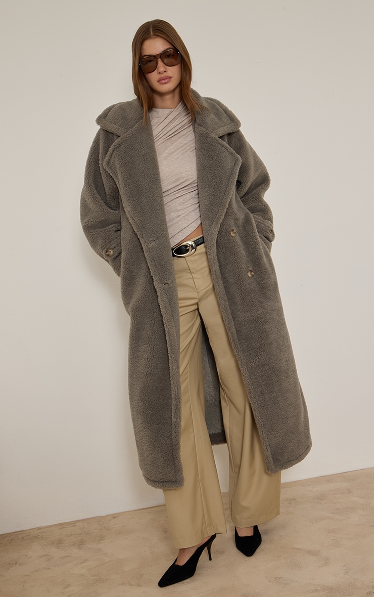 Grey Teddy Trench Coat image 4