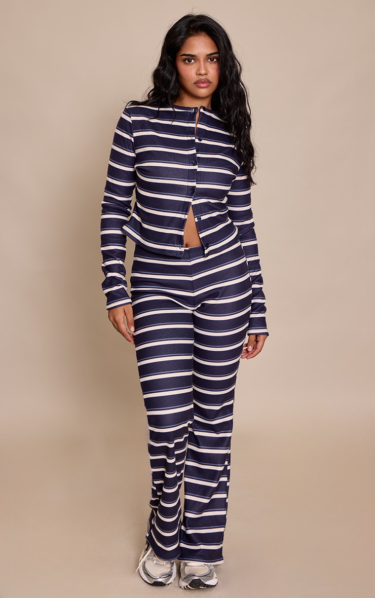 Petite Navy Stripe Button Through Cardigan  image 3