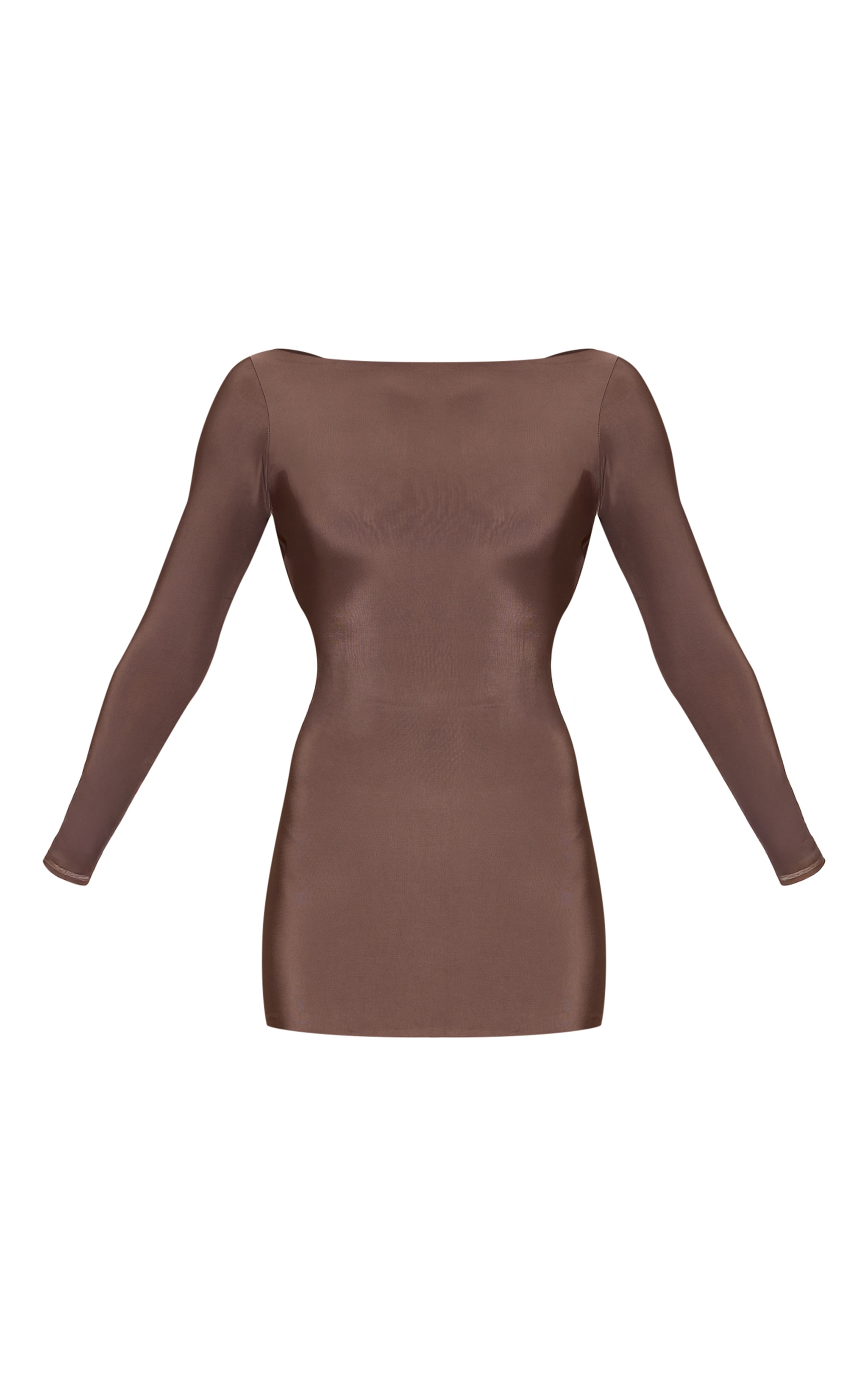 Taupe Double Layer Slinky Open Back Twist Detail Dress image 5