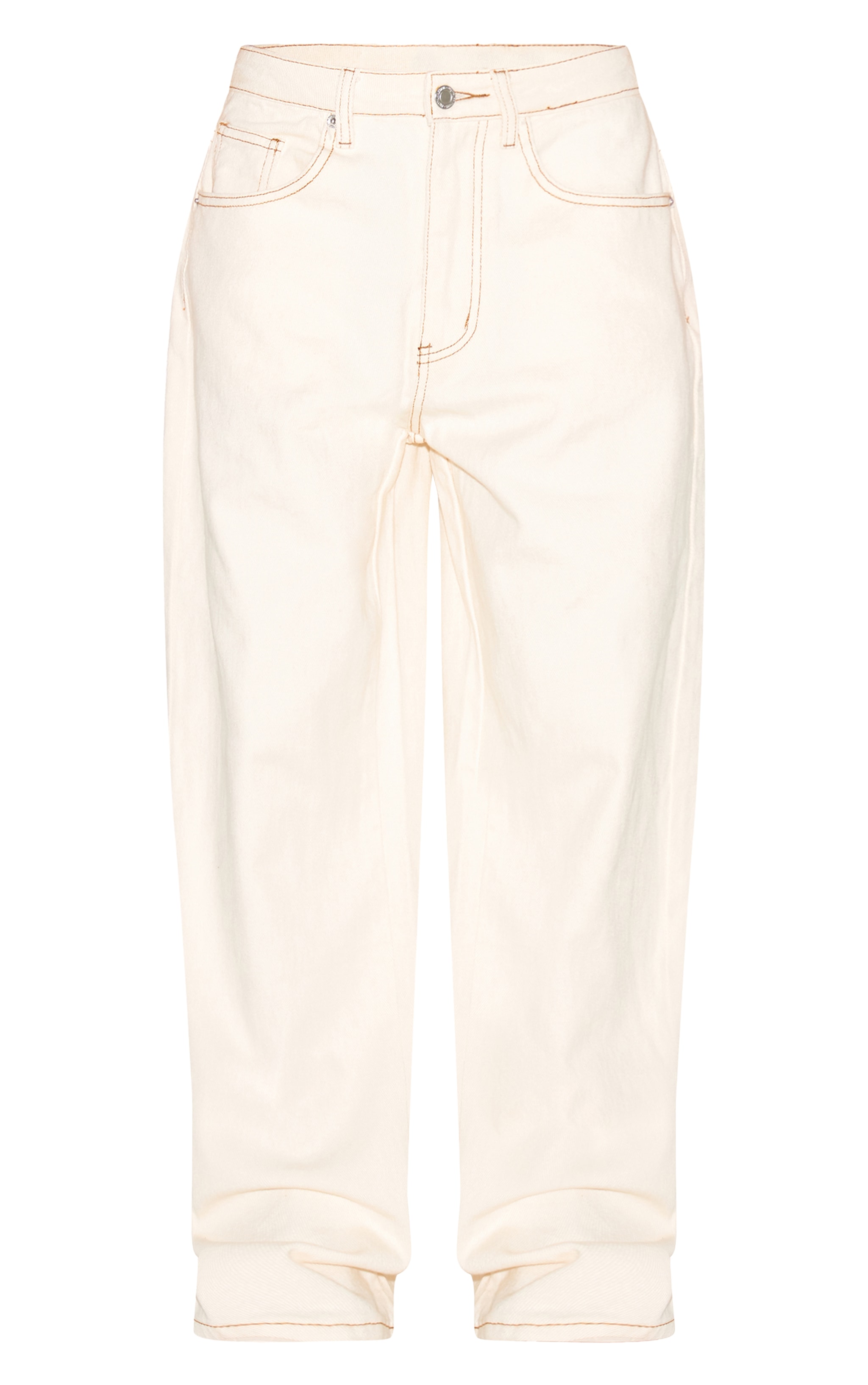 Petite Ecru Boyfriend High Waist Jeans image 5