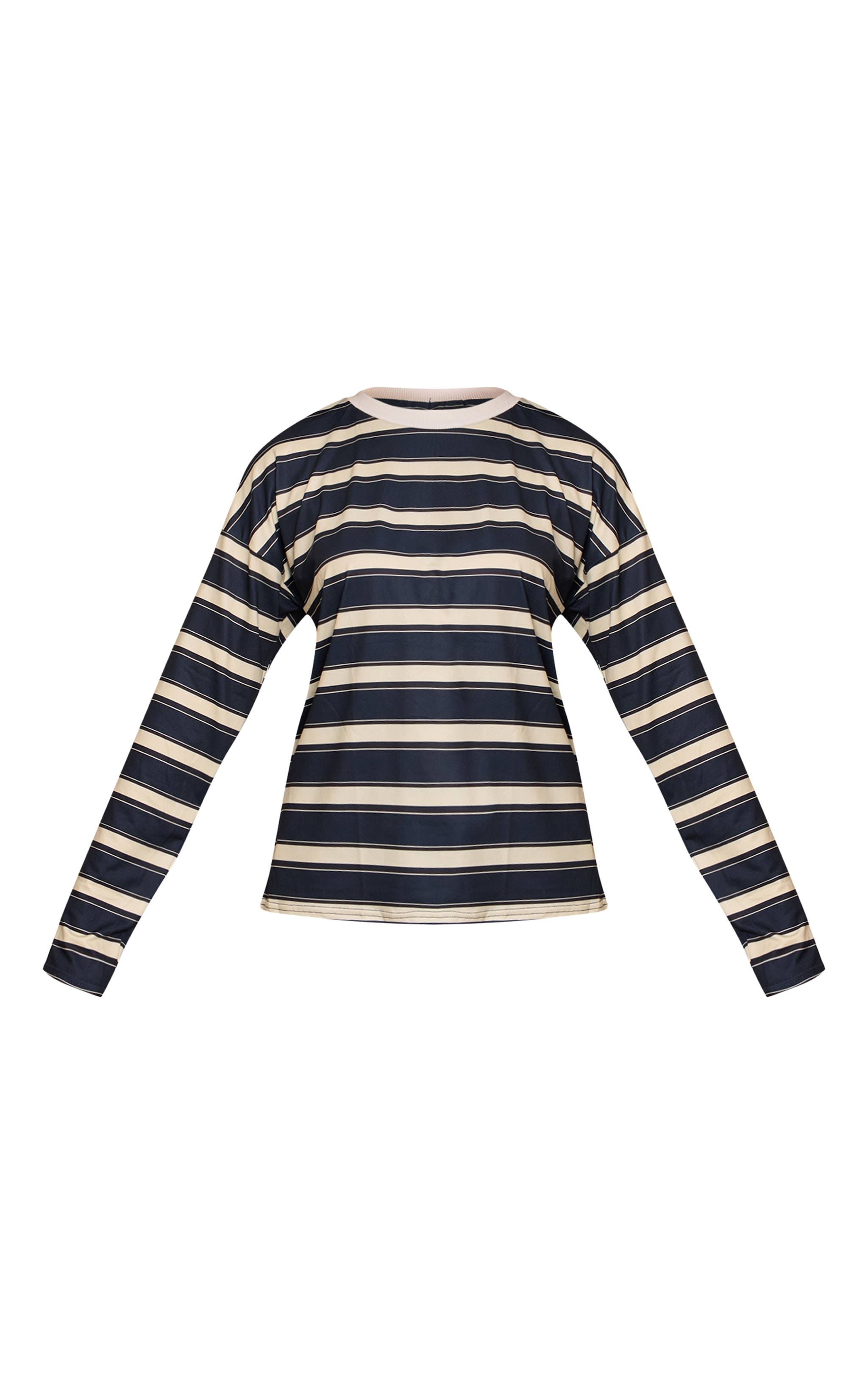 Navy Stripe Crew Neck Long Sleeve Top image 5